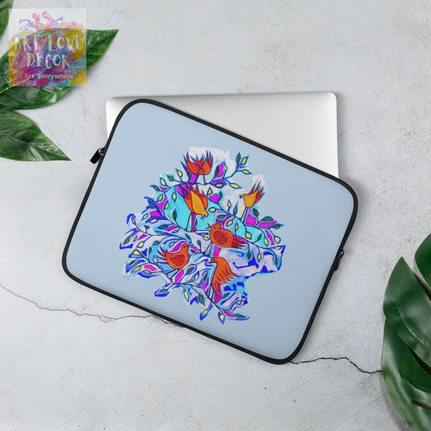 Six Tree Birds Laptop Sleeve - Art Love Decor