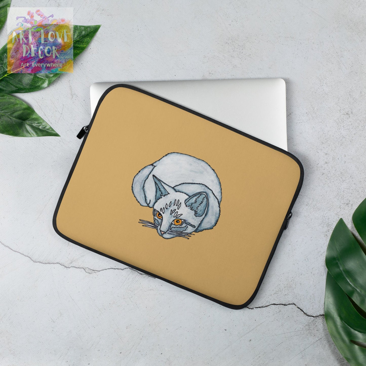 Gray Cat Laptop Sleeve