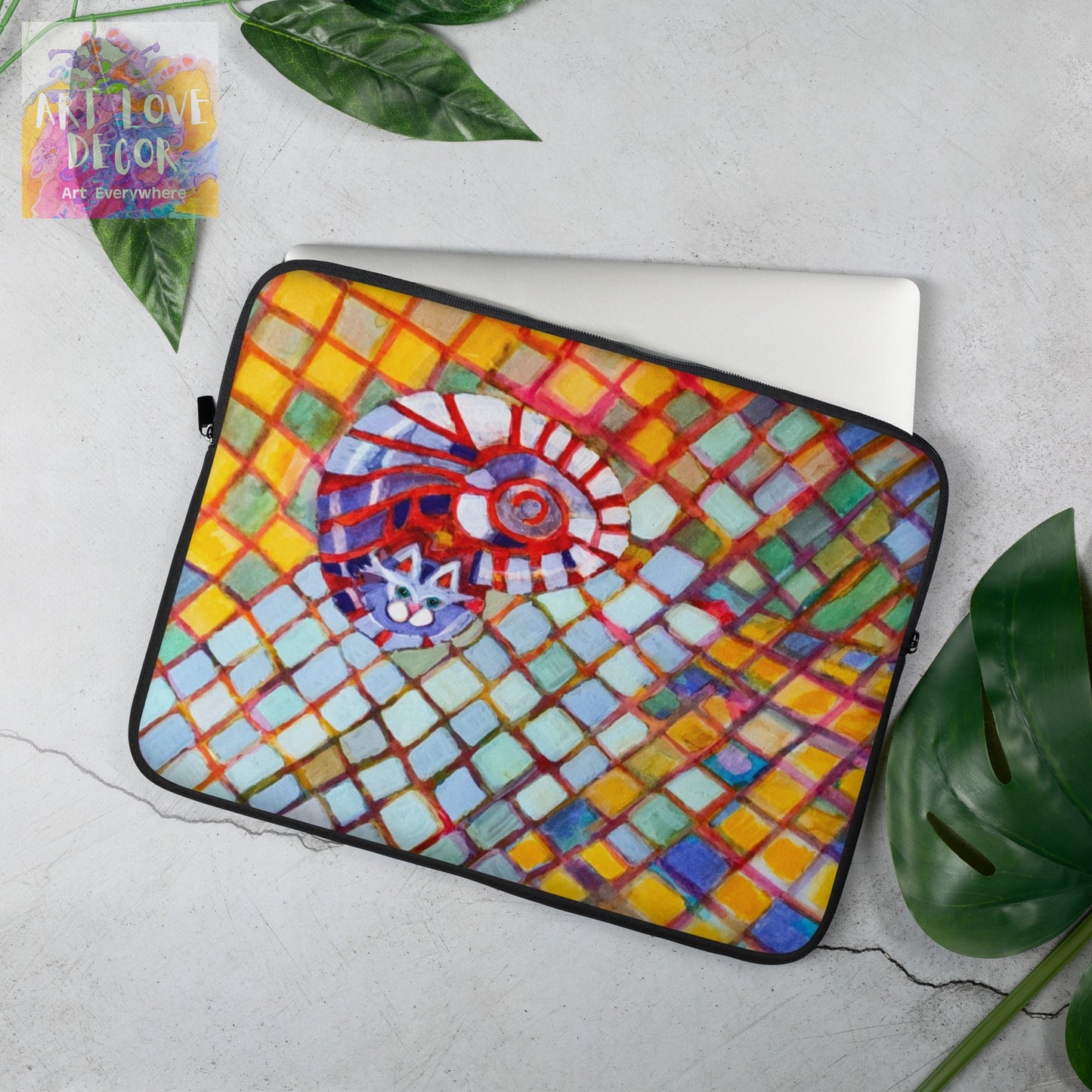 Checkers Cat Laptop Sleeve