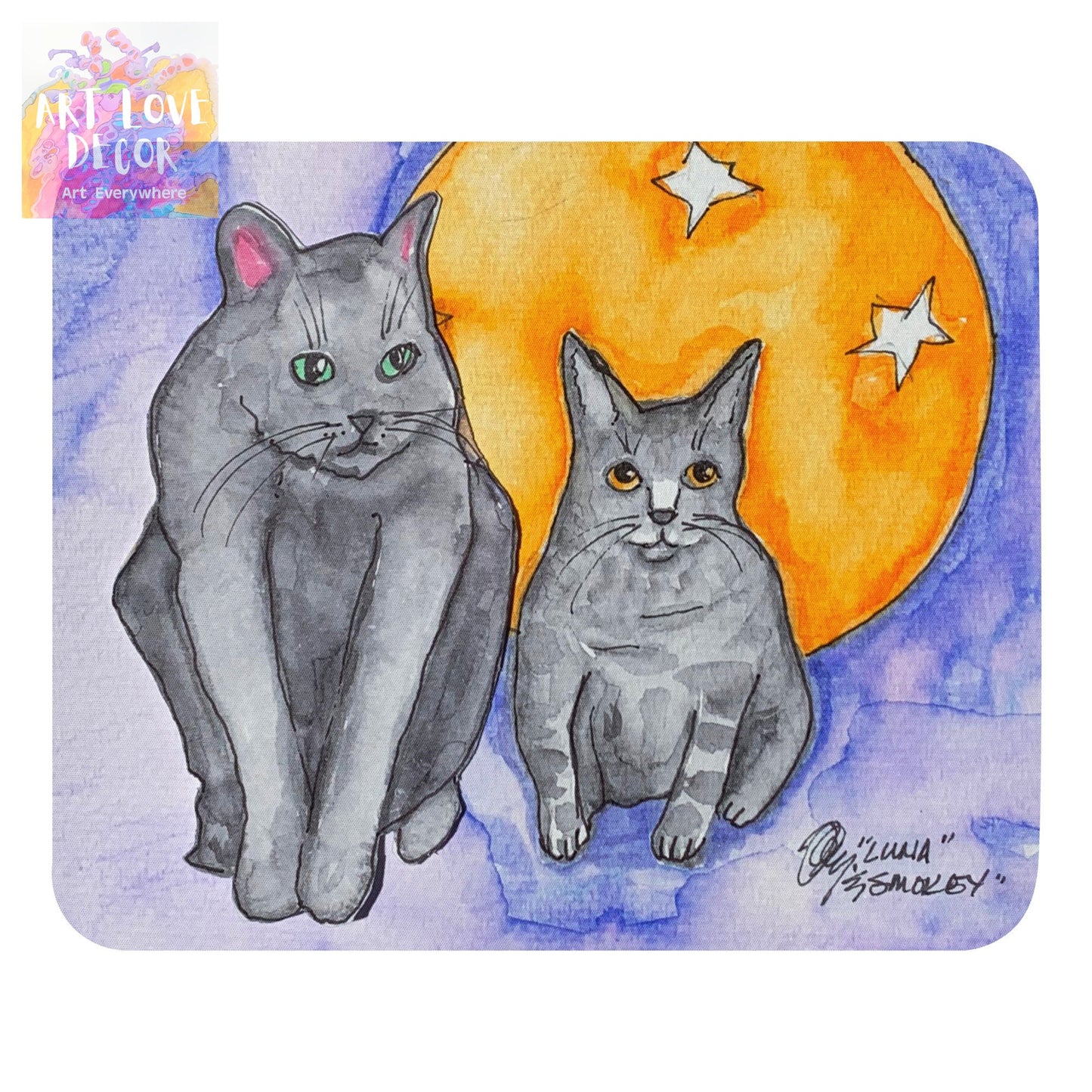 Moon Cats Mouse pad