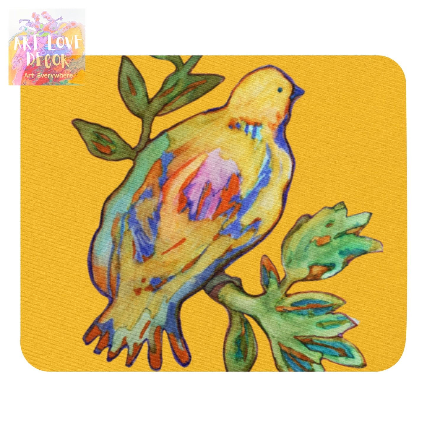 Yellow Bird Mouse pad - Art Love Decor