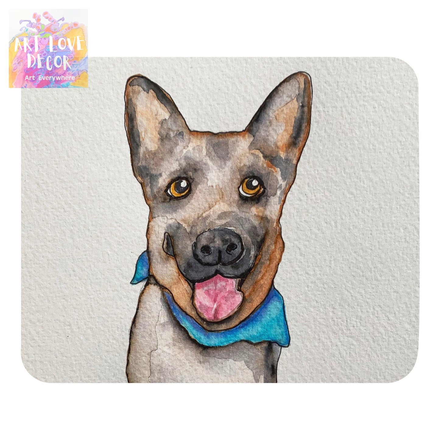 Dog Head Scarf Mouse pad
