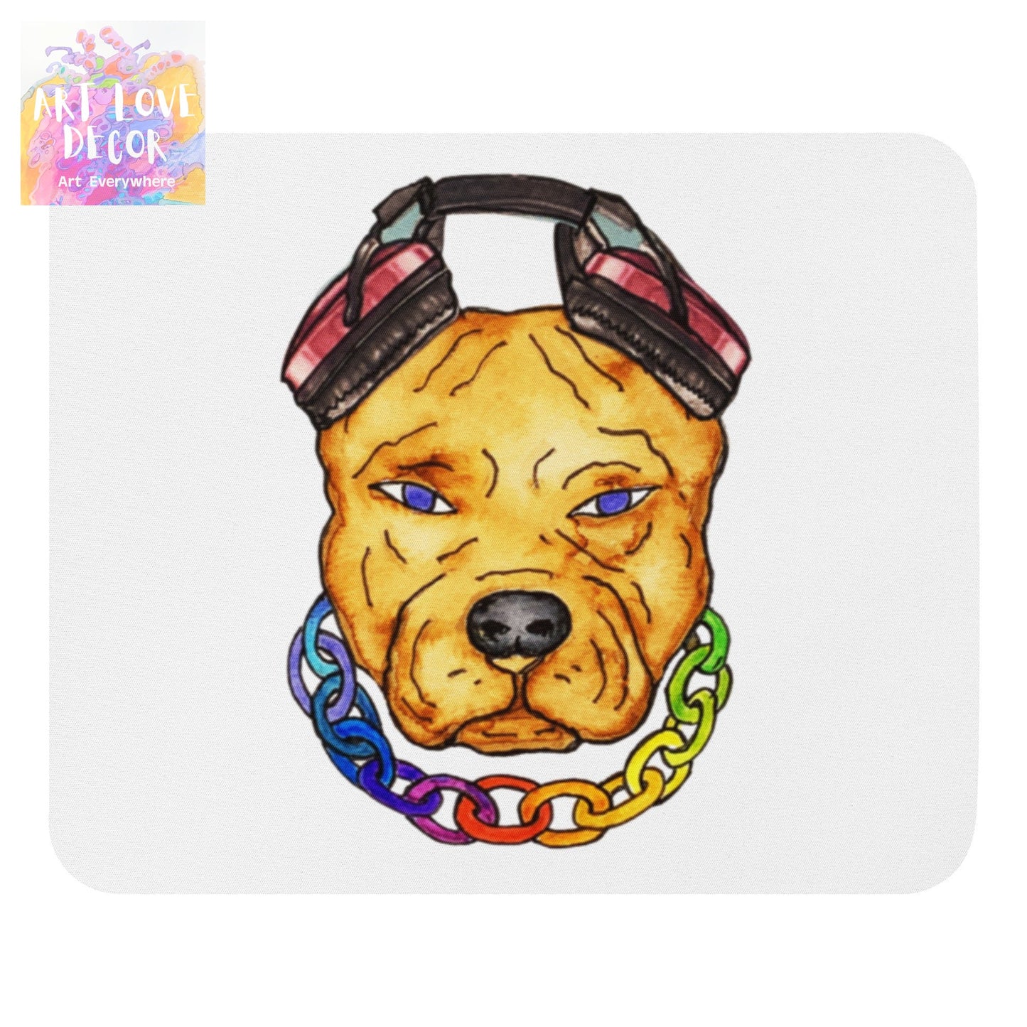 Pit Bull Headphones Mouse pad