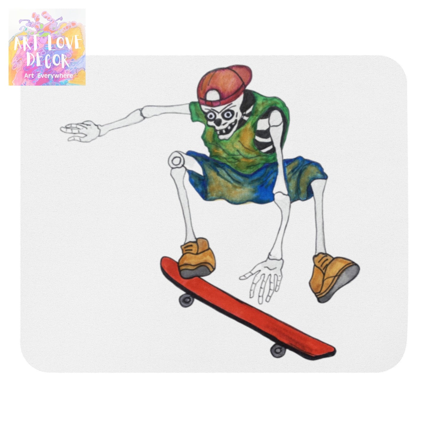 Skaterbones Red Mouse pad