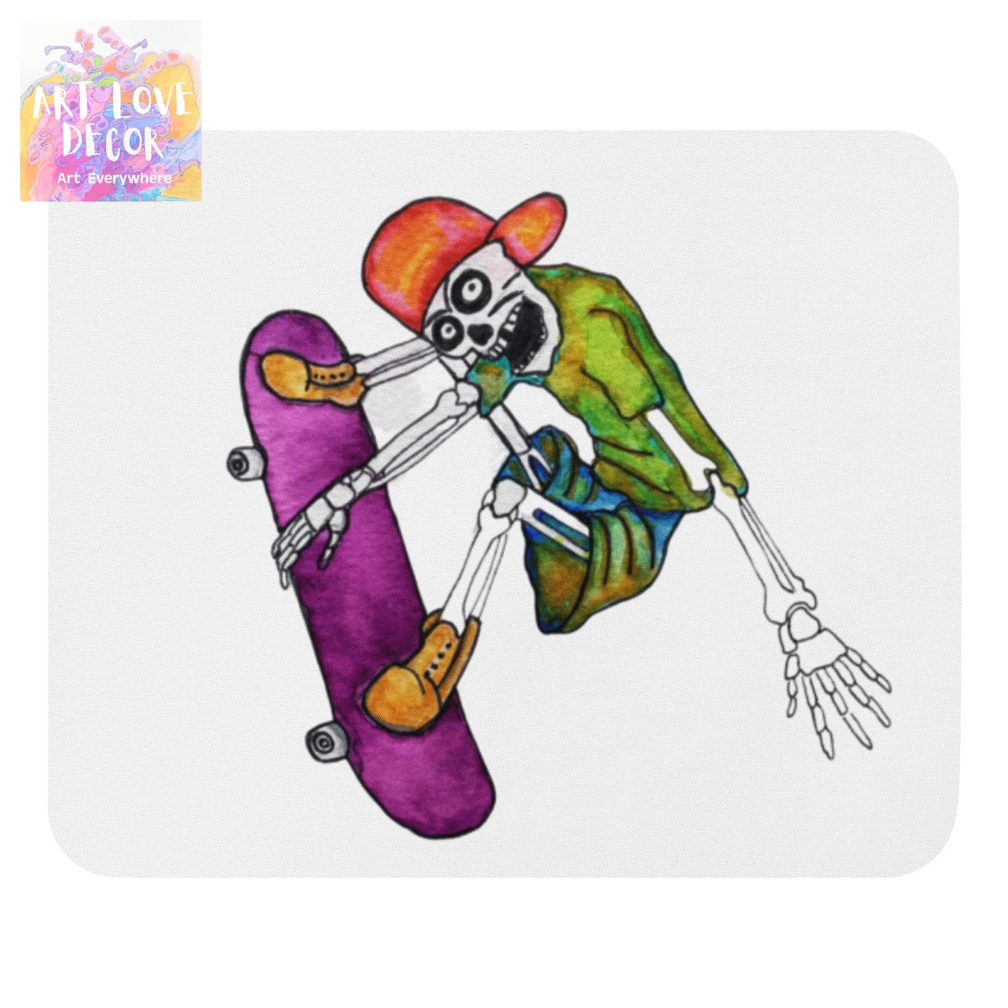 Skaterbones Purple Mouse pad - Art Love Decor