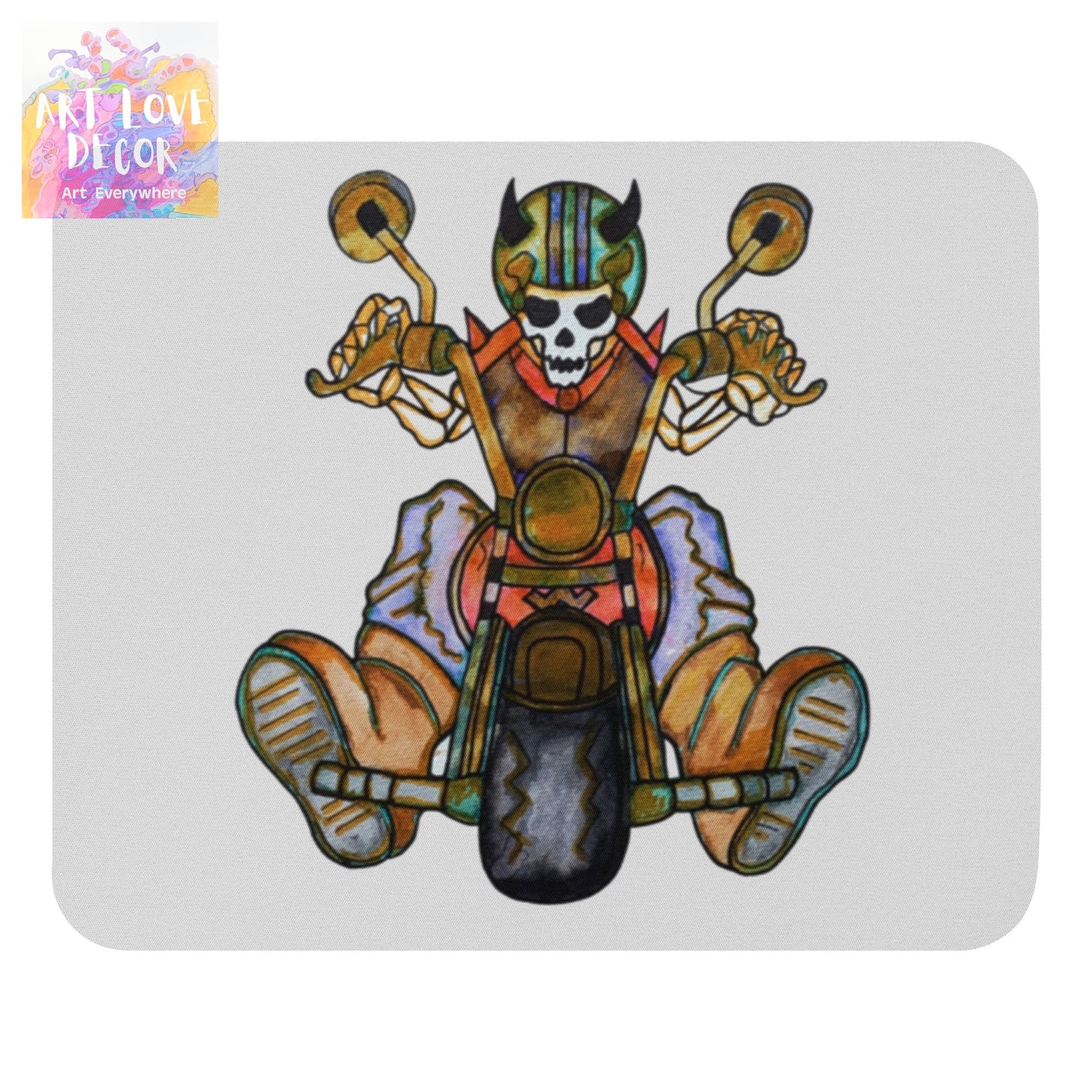 Bikerbones Horns Mouse pad