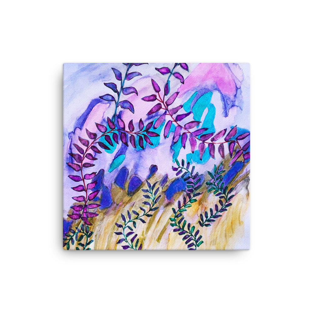 Blue Rocks Leaves canvas print unframed - Art Love Decor