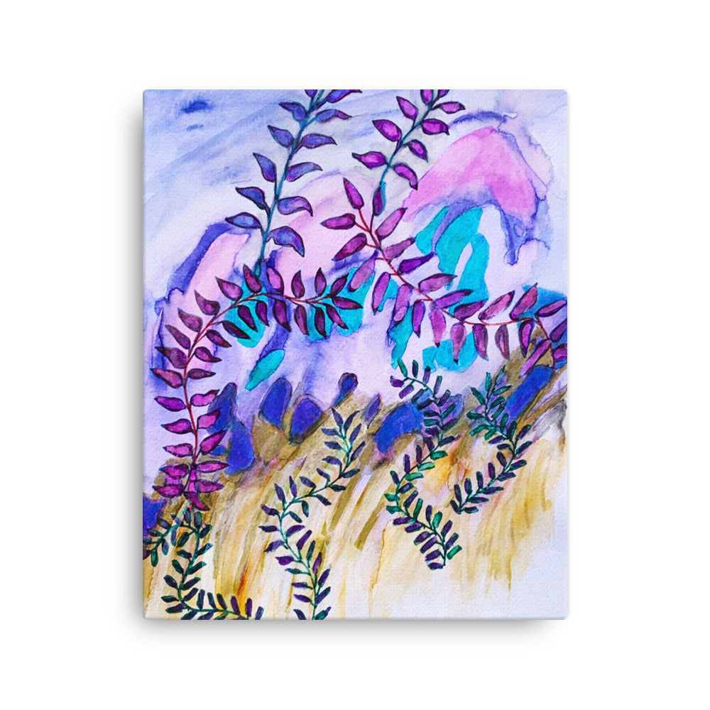 Blue Rocks Leaves canvas print unframed - Art Love Decor
