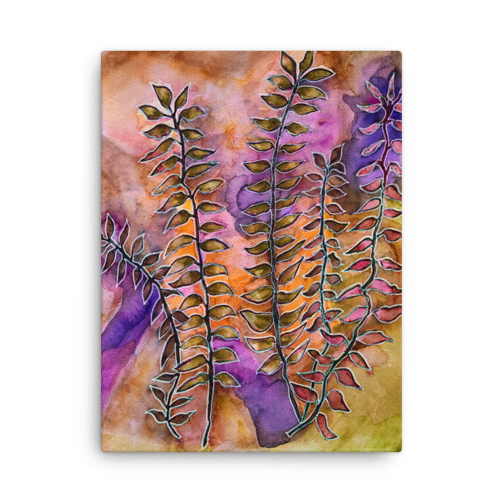 Night Street Leaves canvas print unframed - Art Love Decor