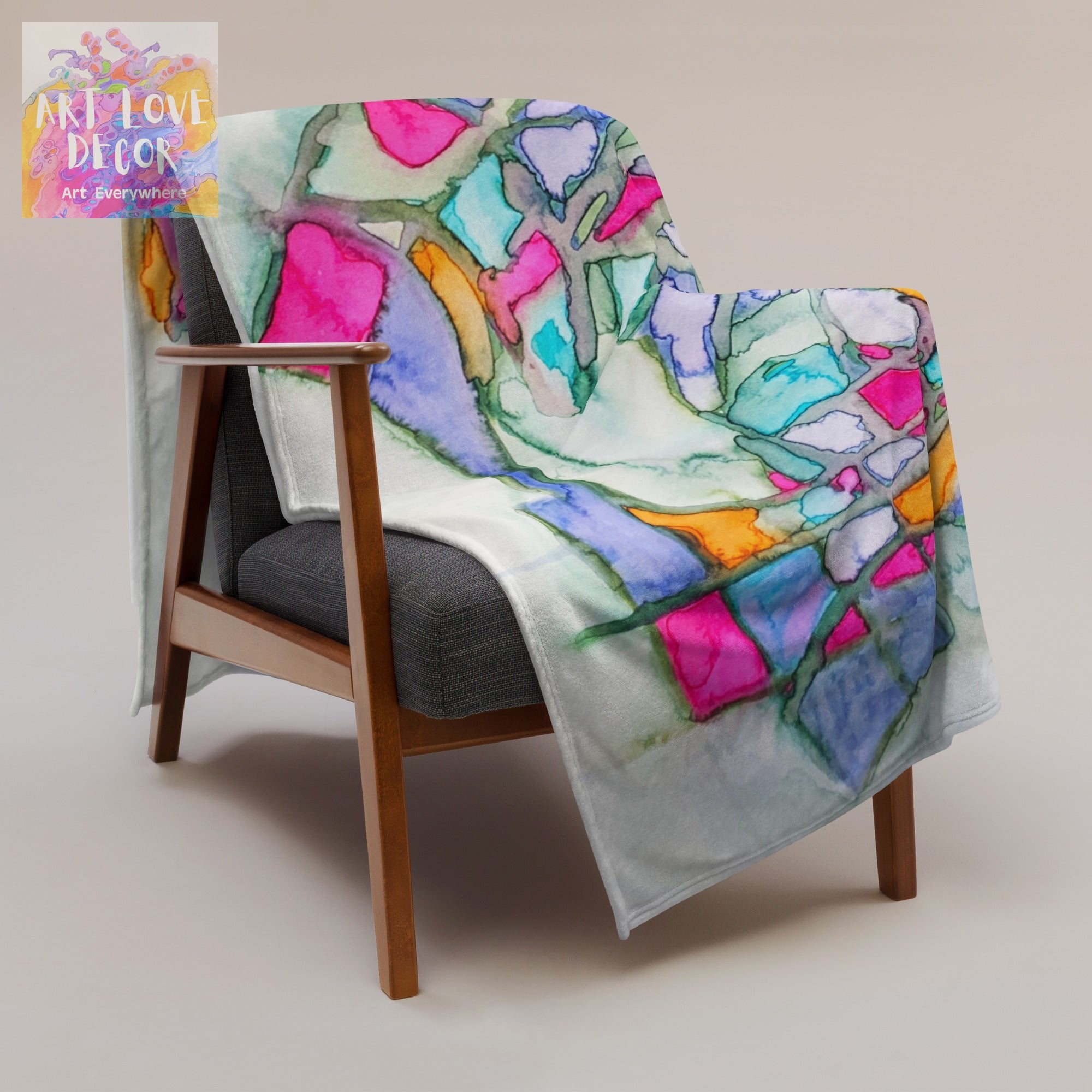 Backtracking Abstract Throw Blanket - Art Love Decor