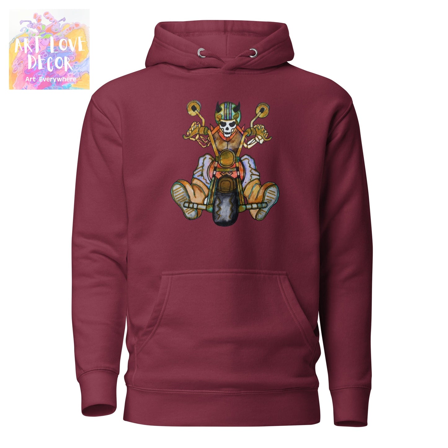 Bikerbones Horns Hoodie Sweatshirt