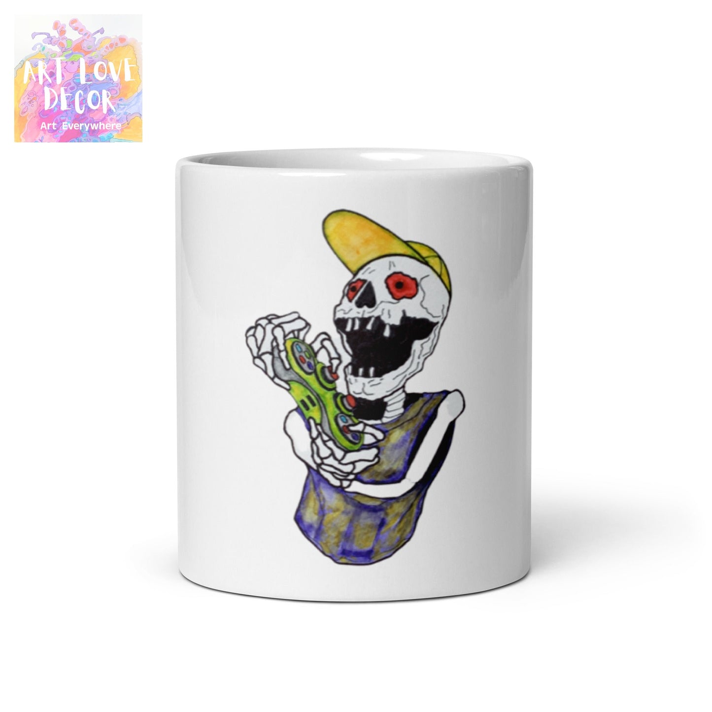 Gamerbones Red Eyes White Glossy Mug