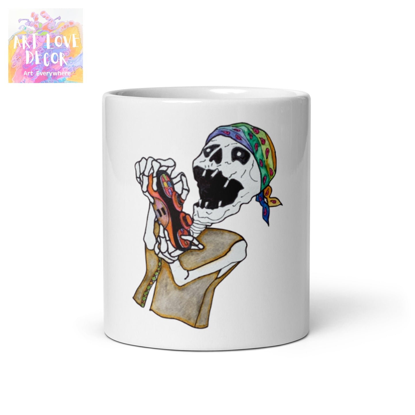 Gamerbones Head Tie White Glossy Mug