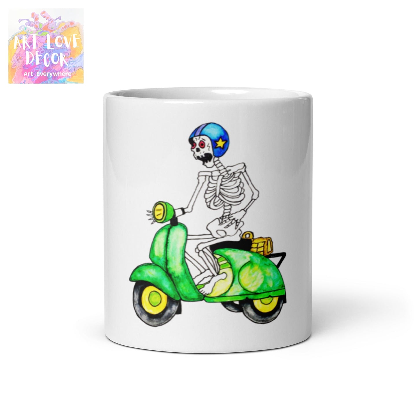 Bikerbones Vespa White glossy mug