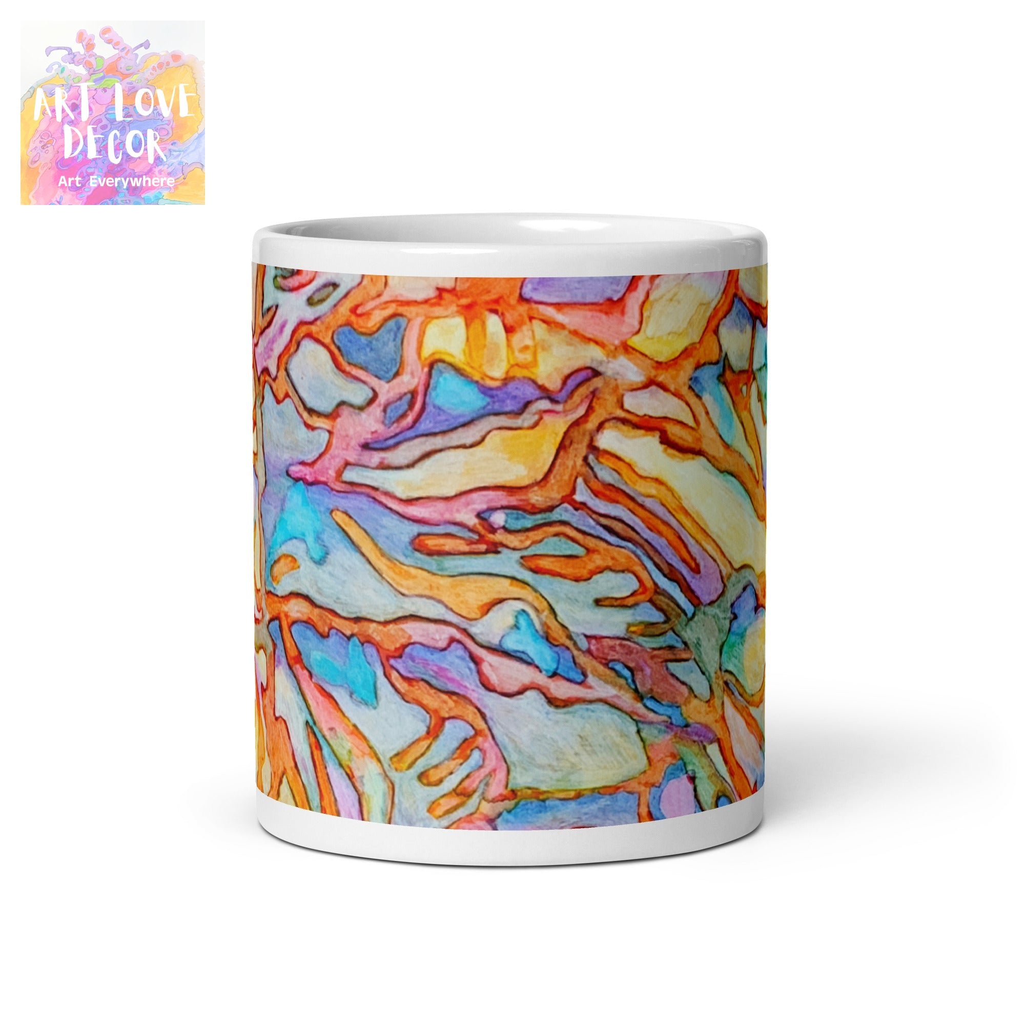 Coral Reef Abstract White glossy mug - Art Love Decor