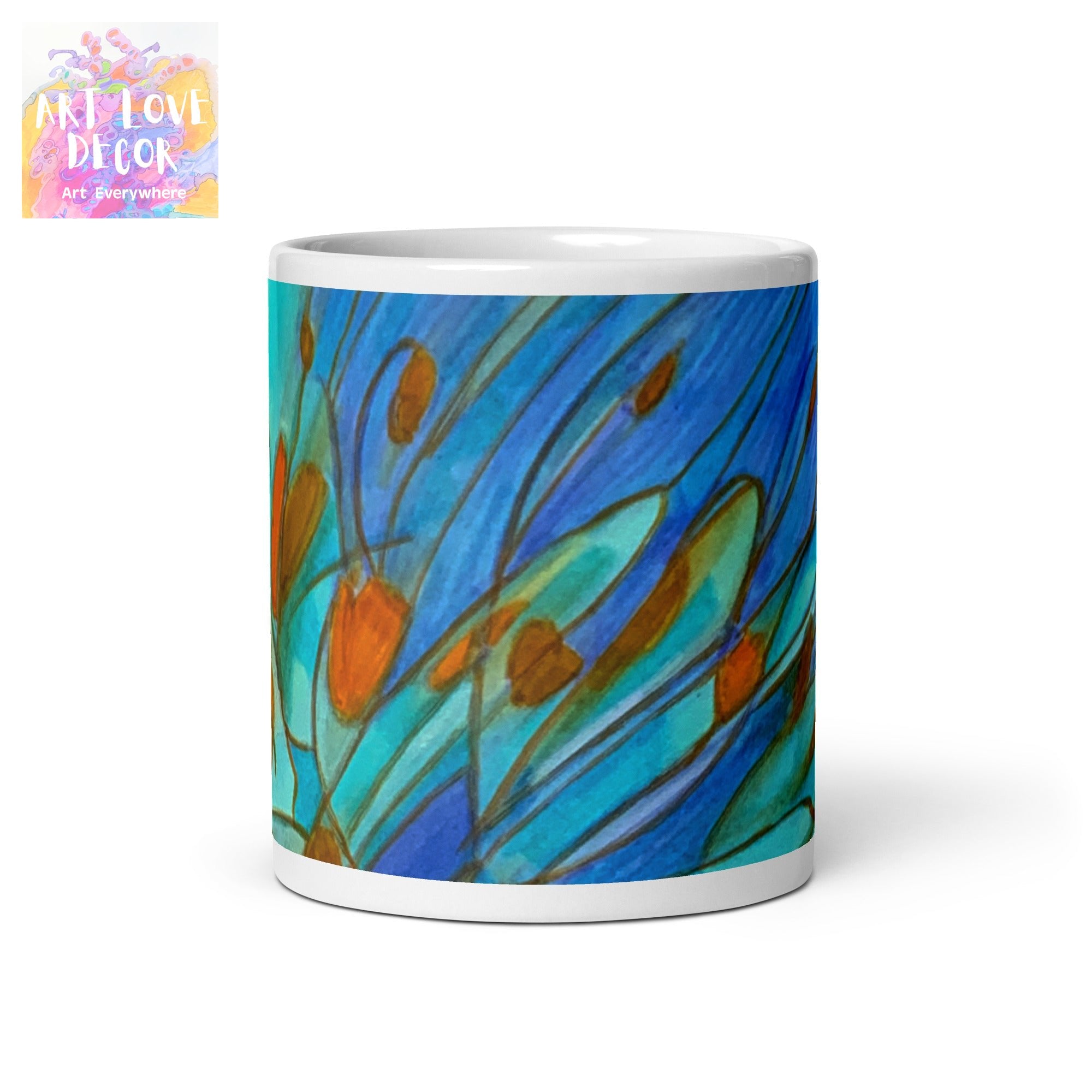 Low Tide Abstract White glossy mug - Art Love Decor