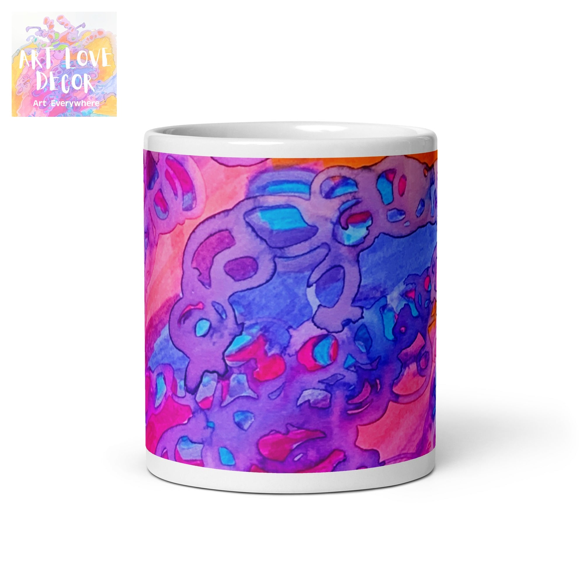 Carried Away Abstract White glossy mug - Art Love Decor