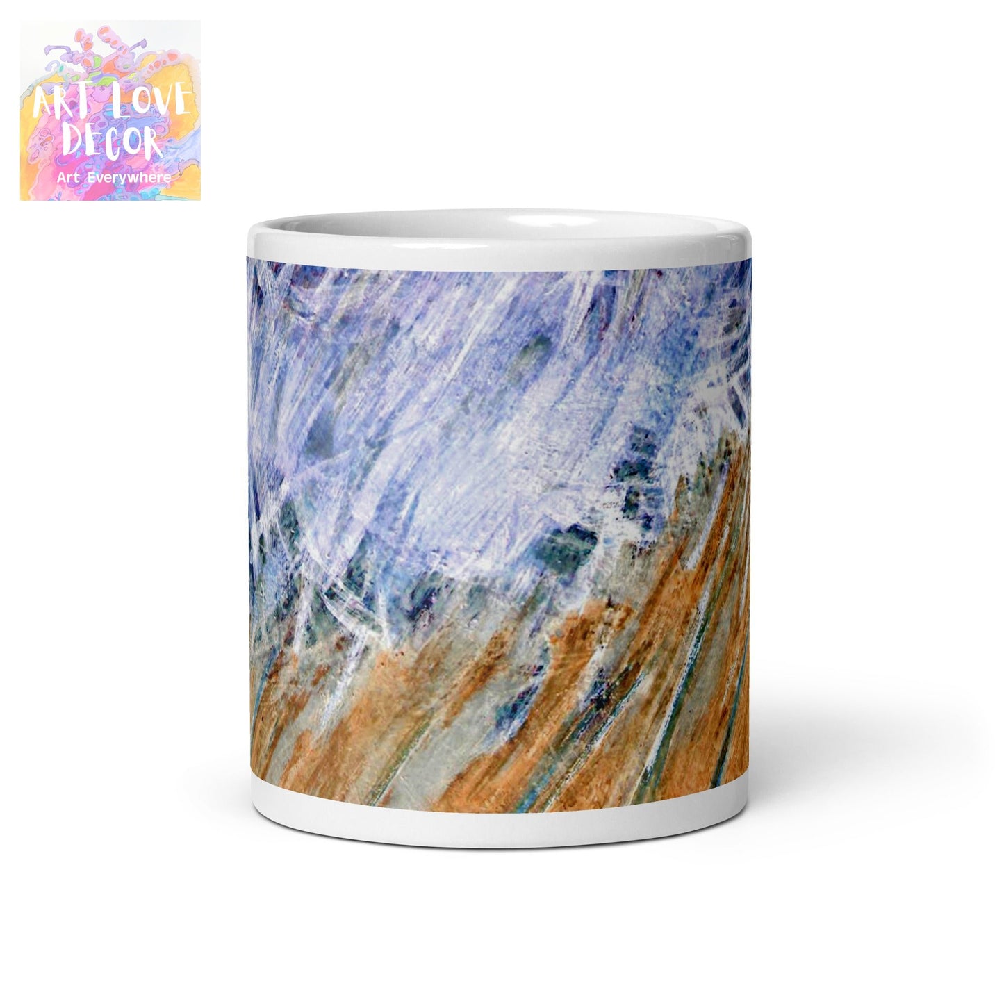 Wisp Abstract White glossy mug - Art Love Decor