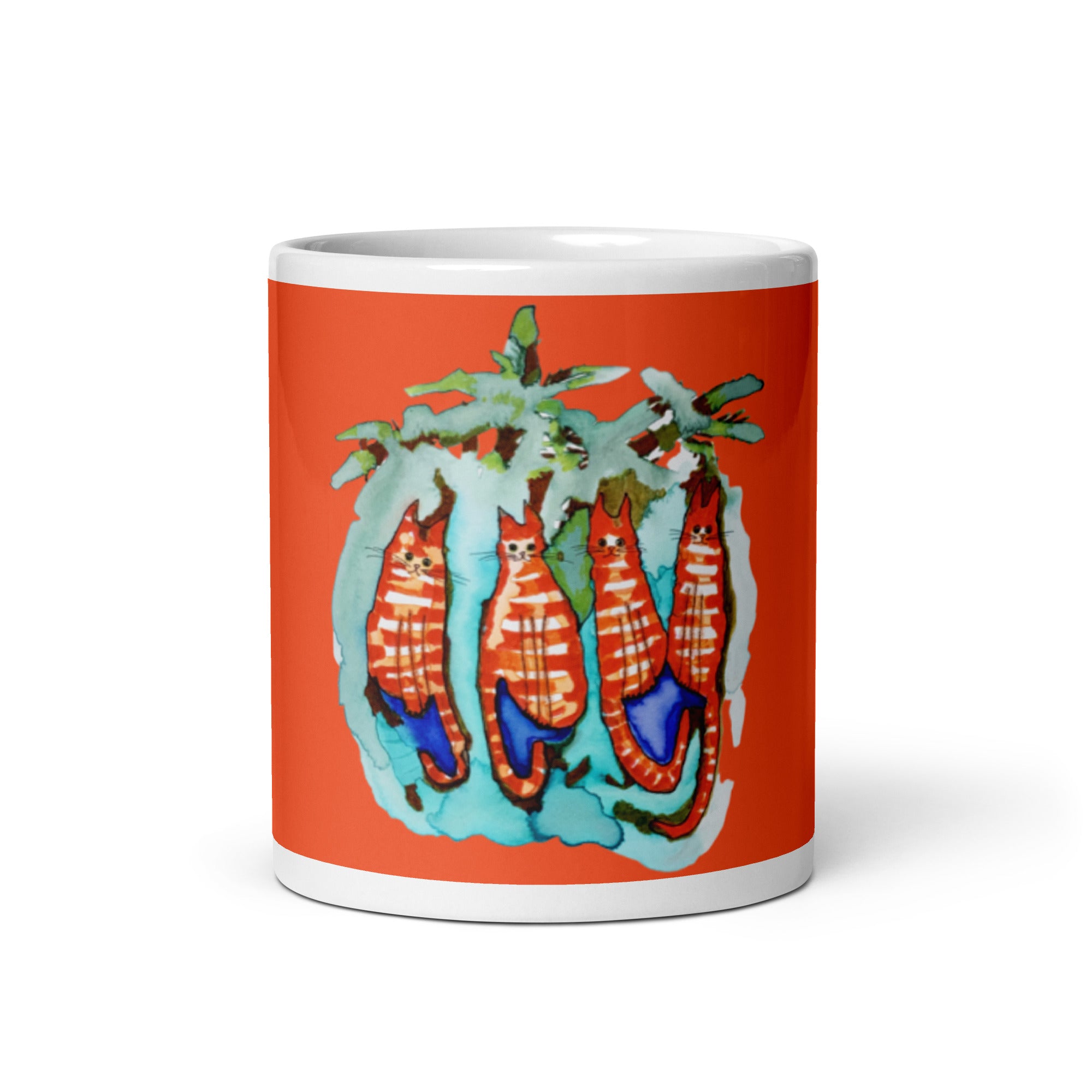 Four Ginger Cats glossy mug - Art Love Decor