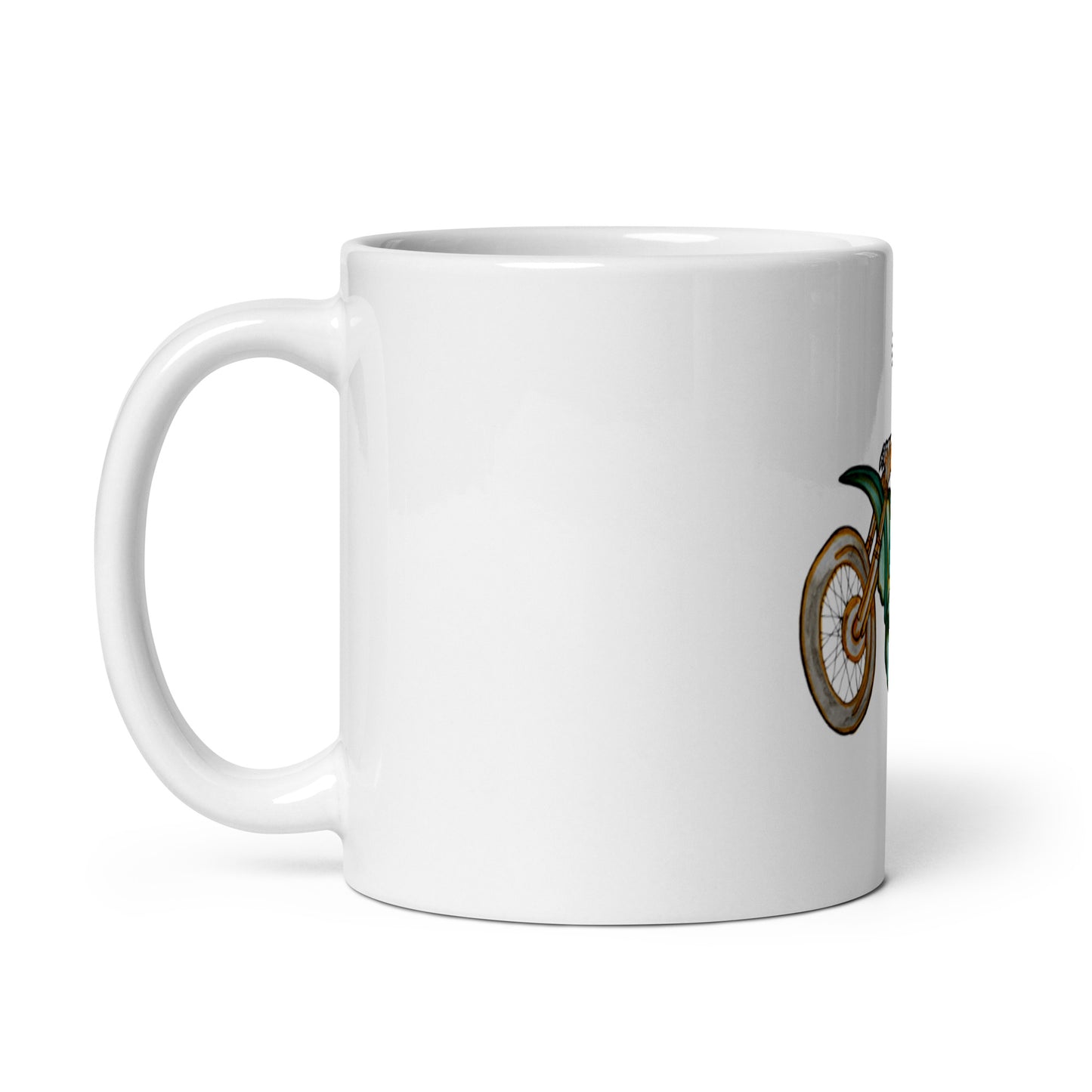 Bikerbones Mohawk White Glossy Mug