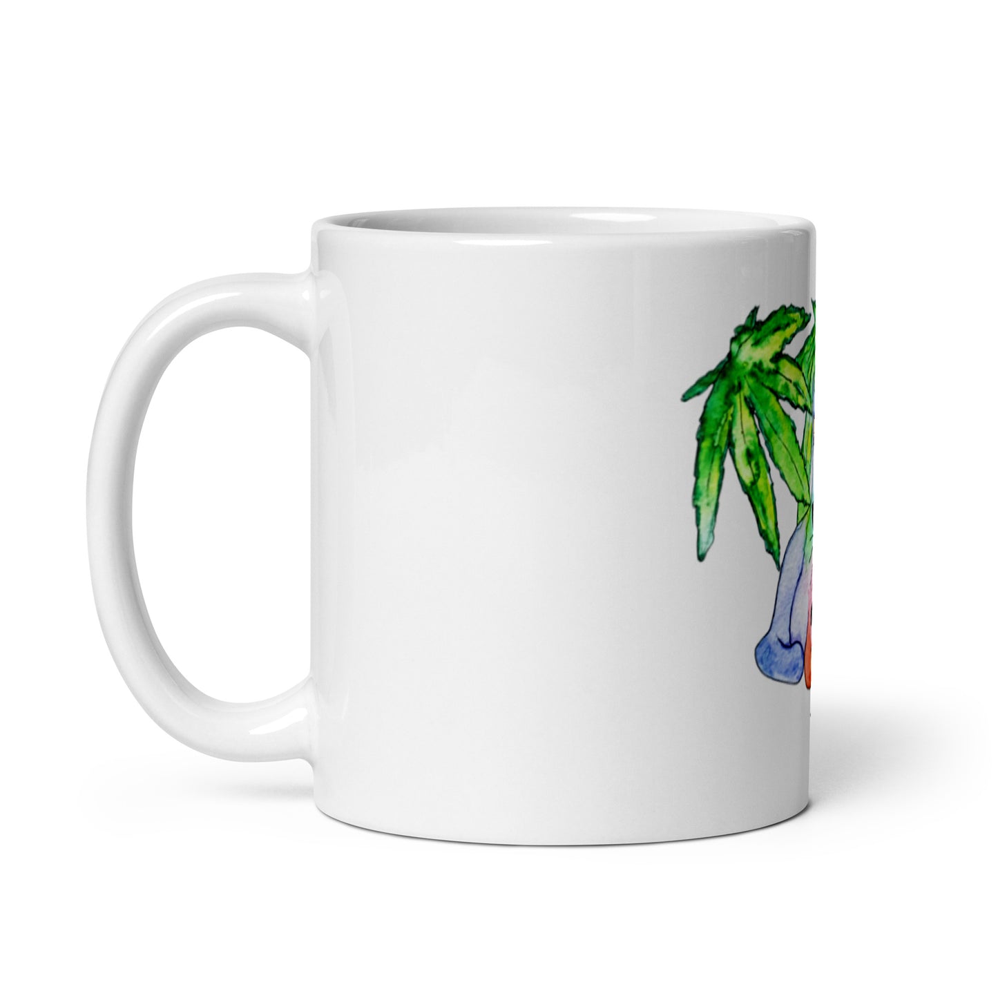 Cool Rainbow Cat White glossy mug