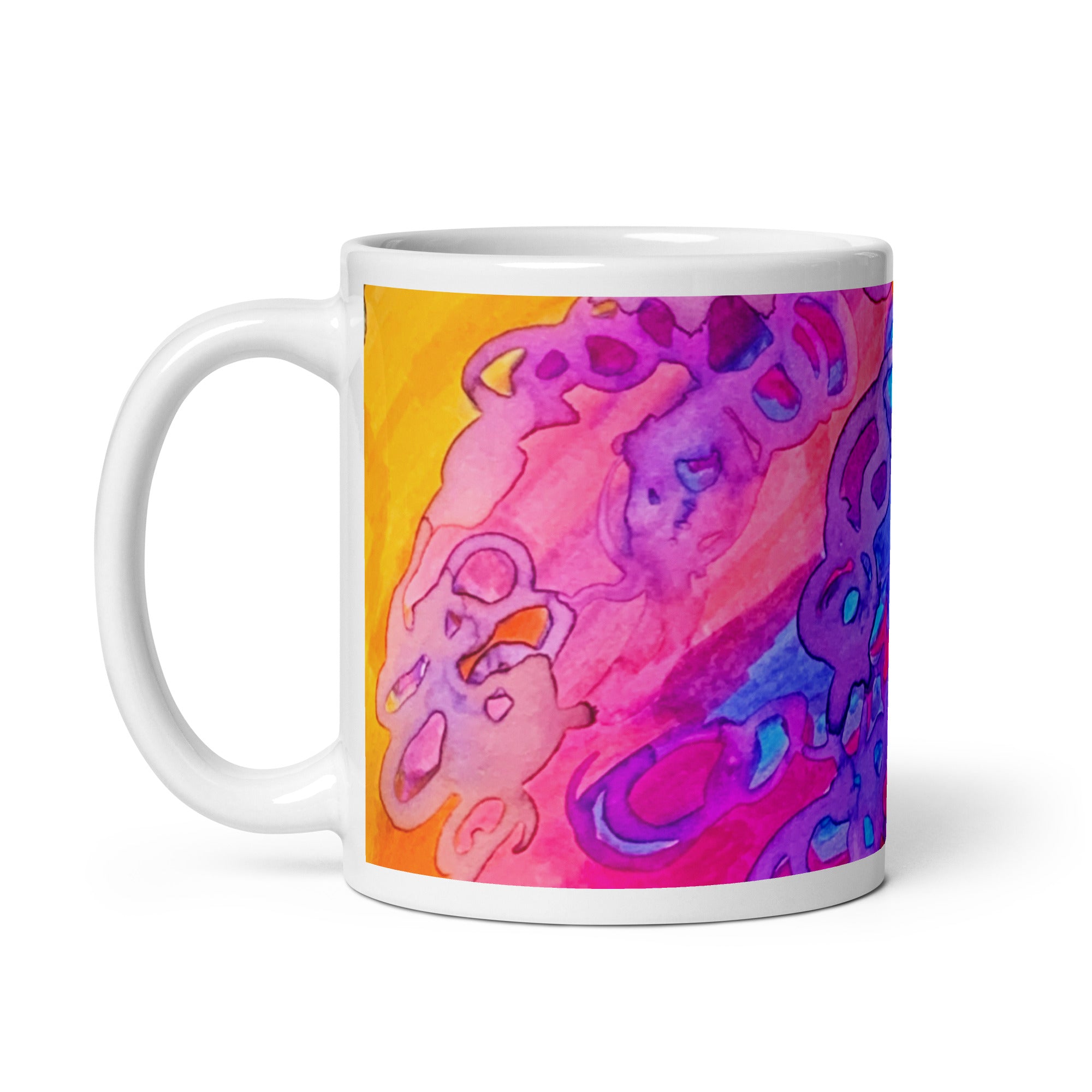 Carried Away Abstract White glossy mug - Art Love Decor