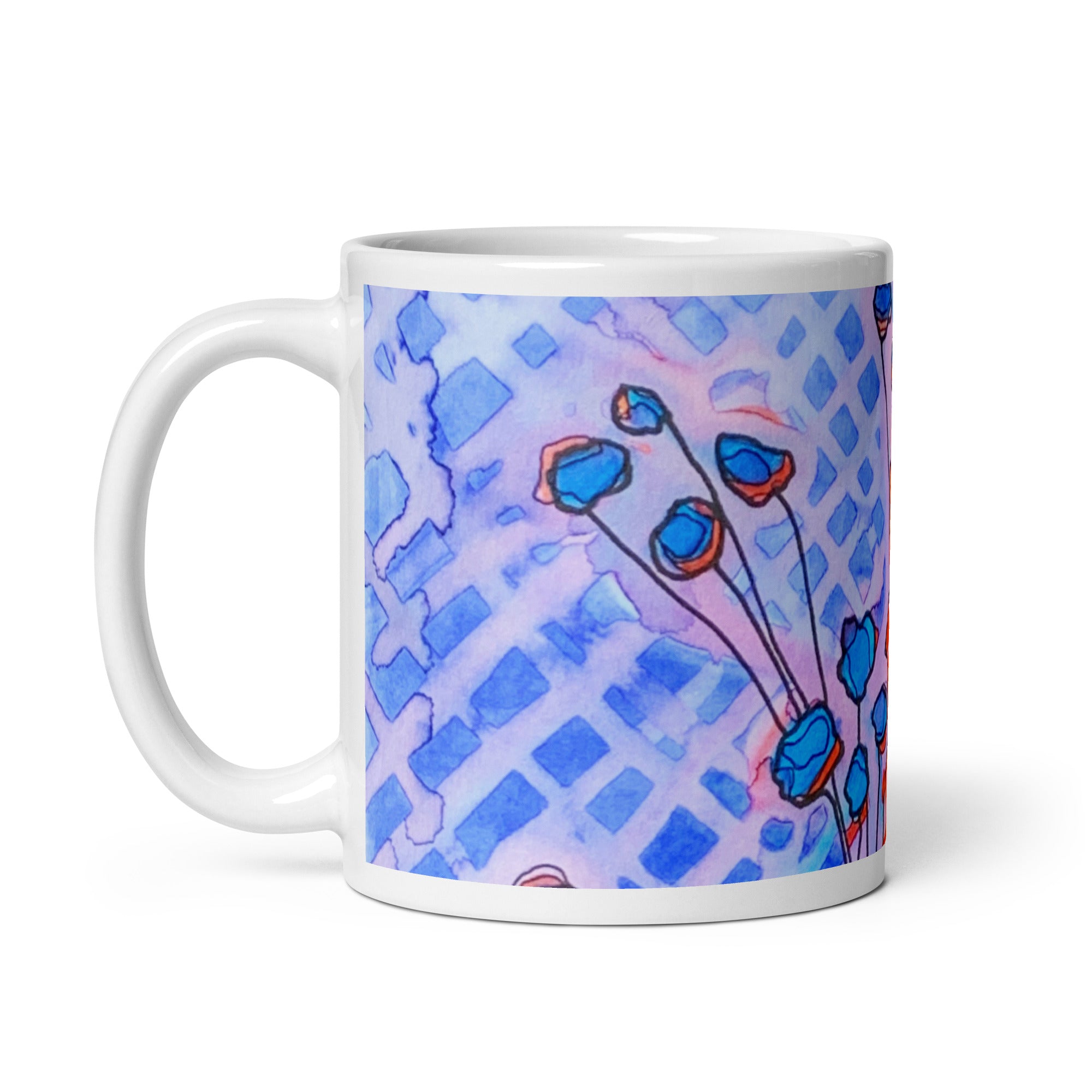 Flower Pot Abstract White glossy mug - Art Love Decor
