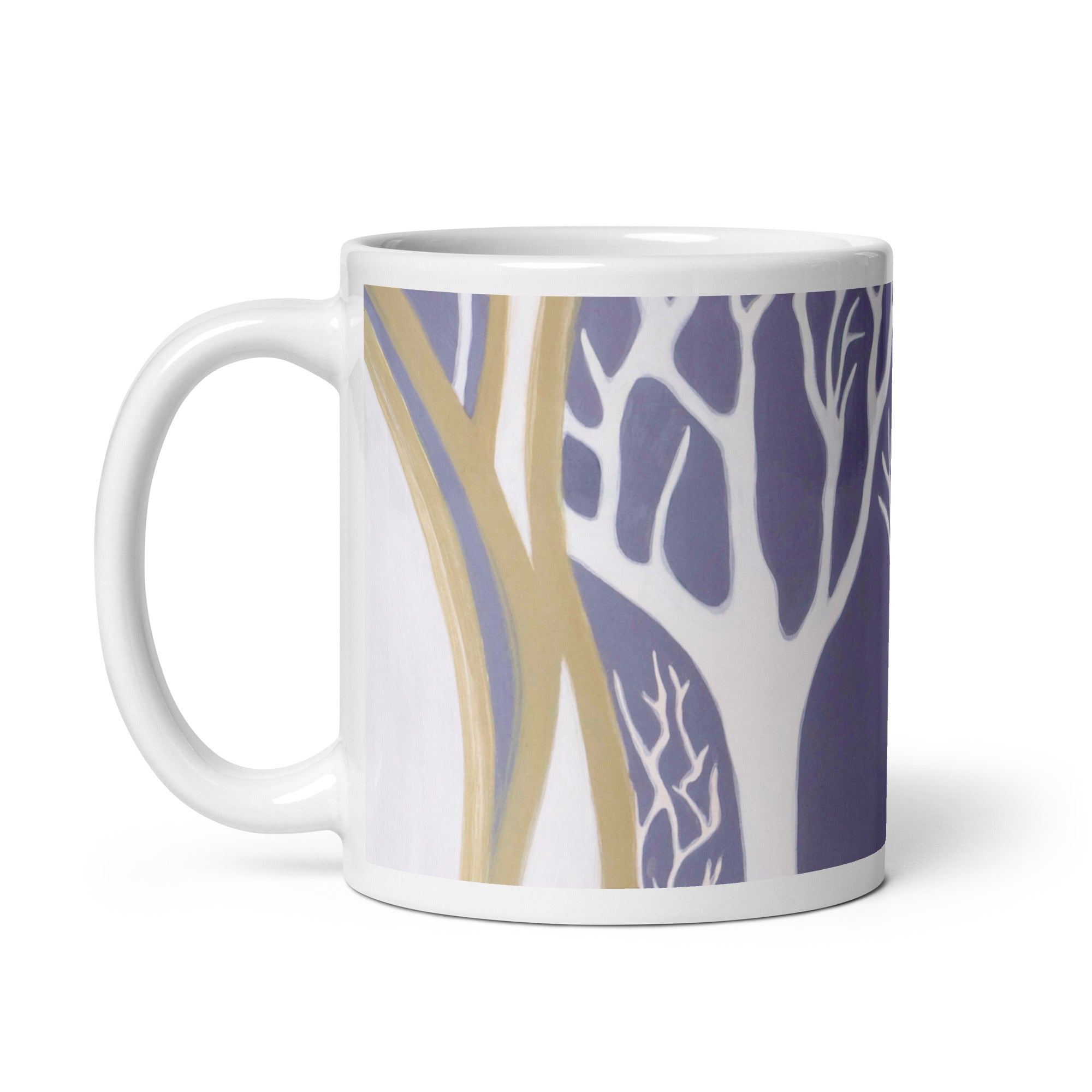 Madrone Trees Abstract White glossy mug - Art Love Decor