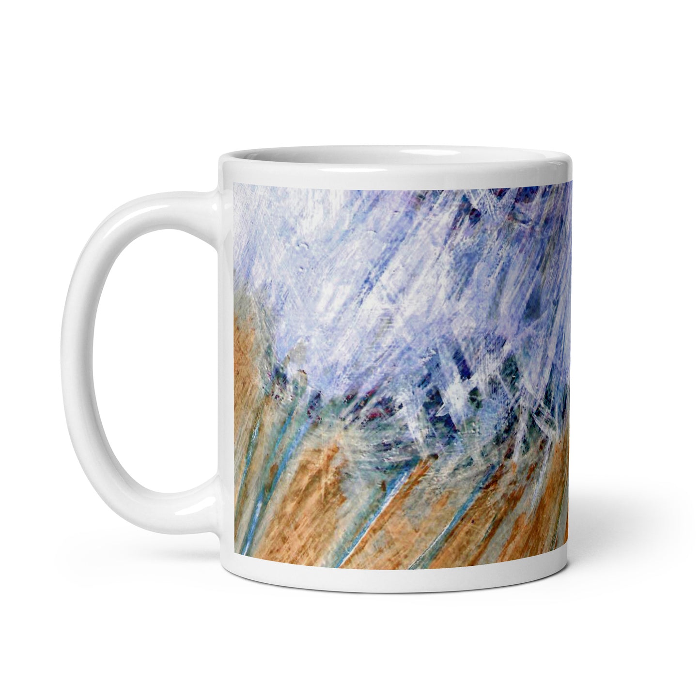 Wisp Abstract White glossy mug - Art Love Decor