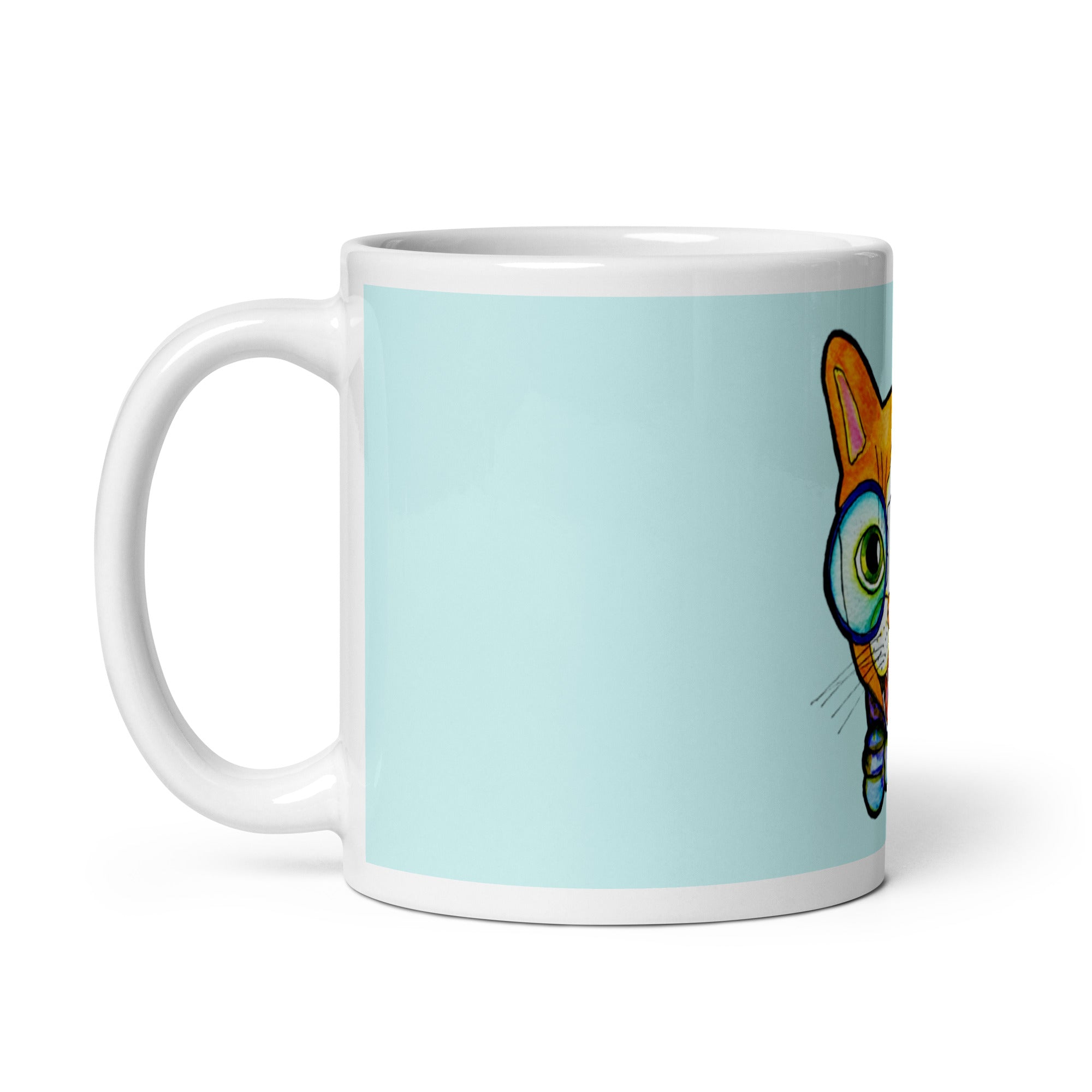 Kitty Cat Smile White glossy mug - Art Love Decor