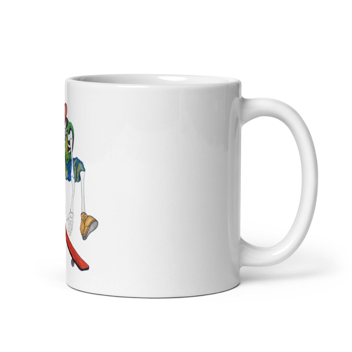 Skaterbones Jump White glossy mug