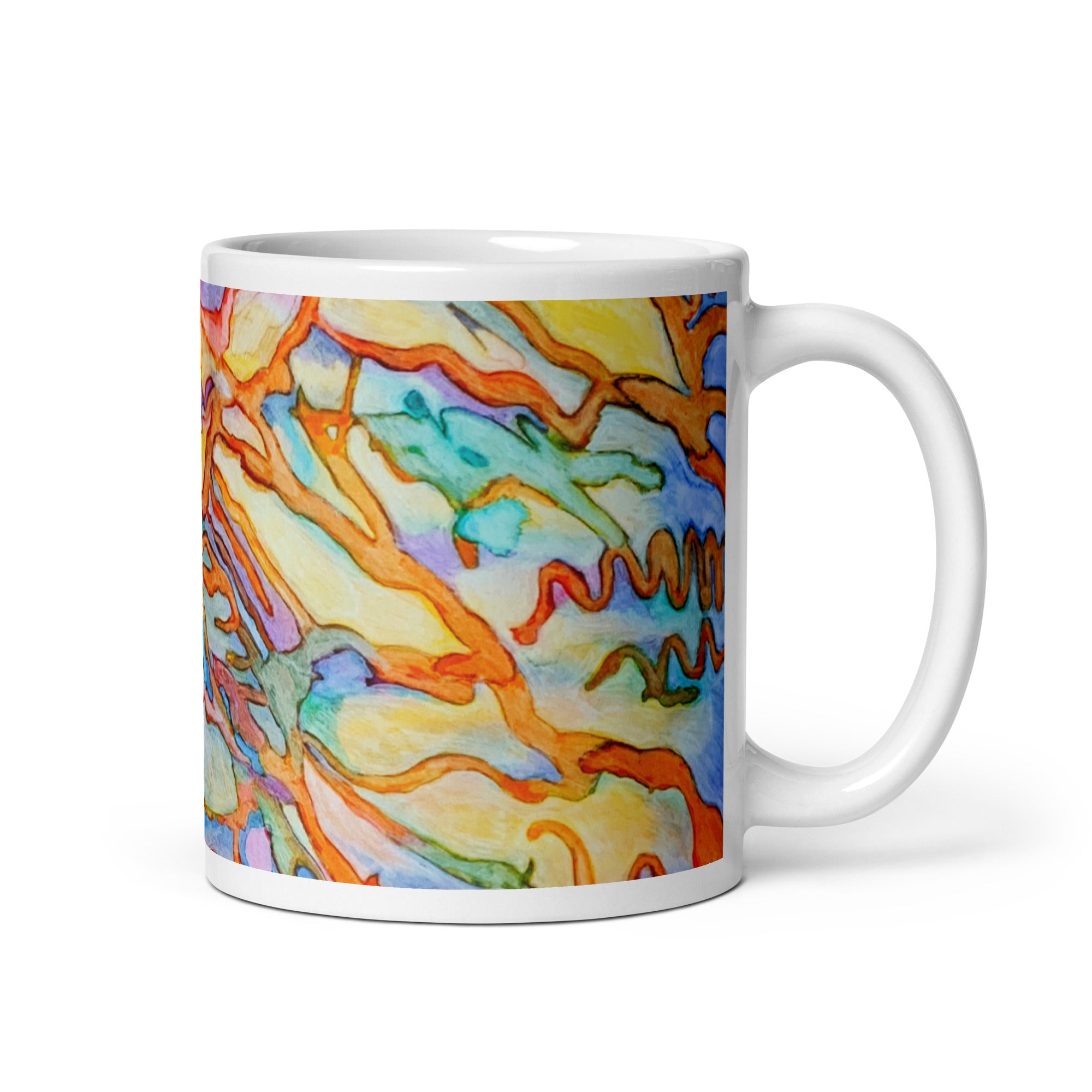 Coral Reef Abstract White glossy mug - Art Love Decor