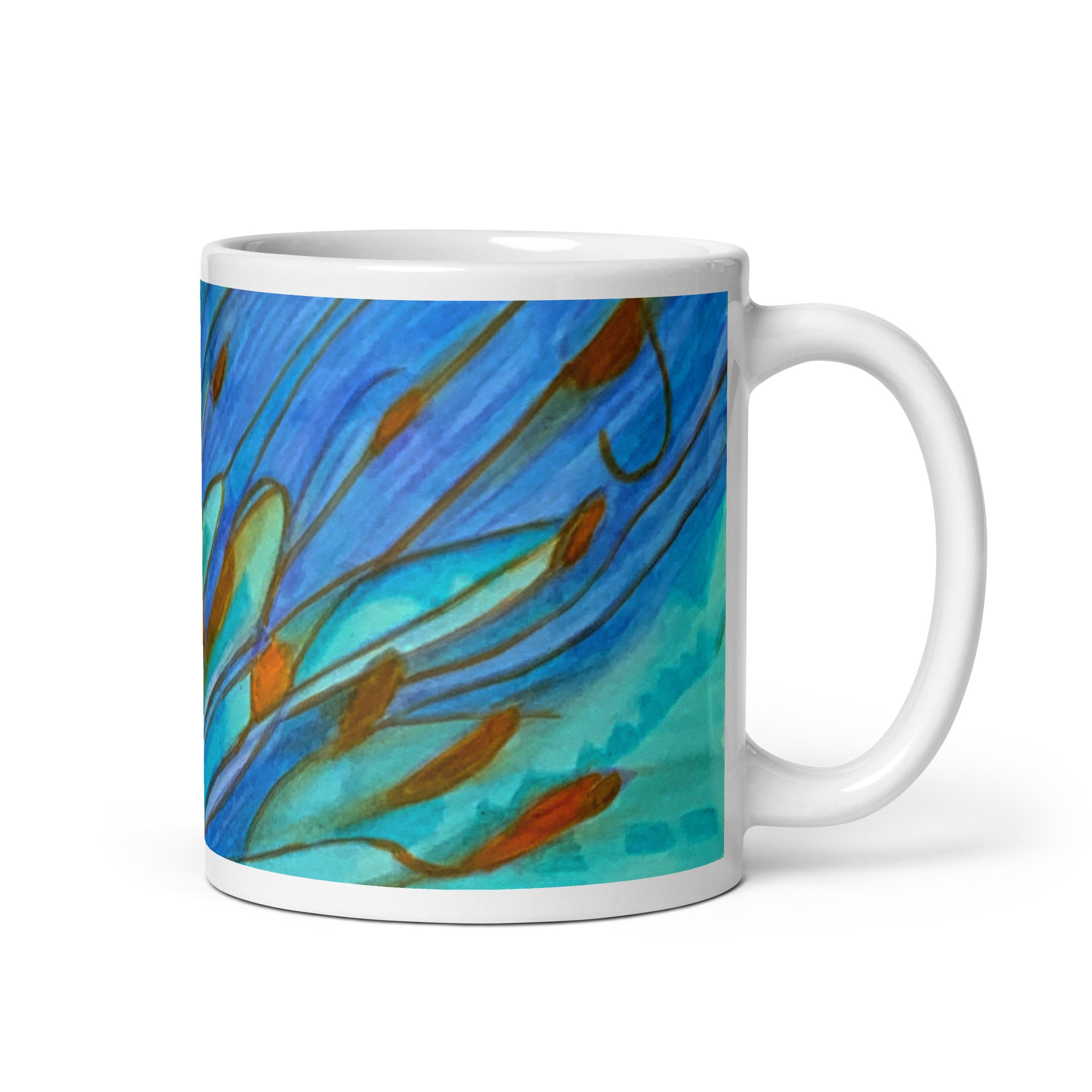 Low Tide Abstract White glossy mug - Art Love Decor