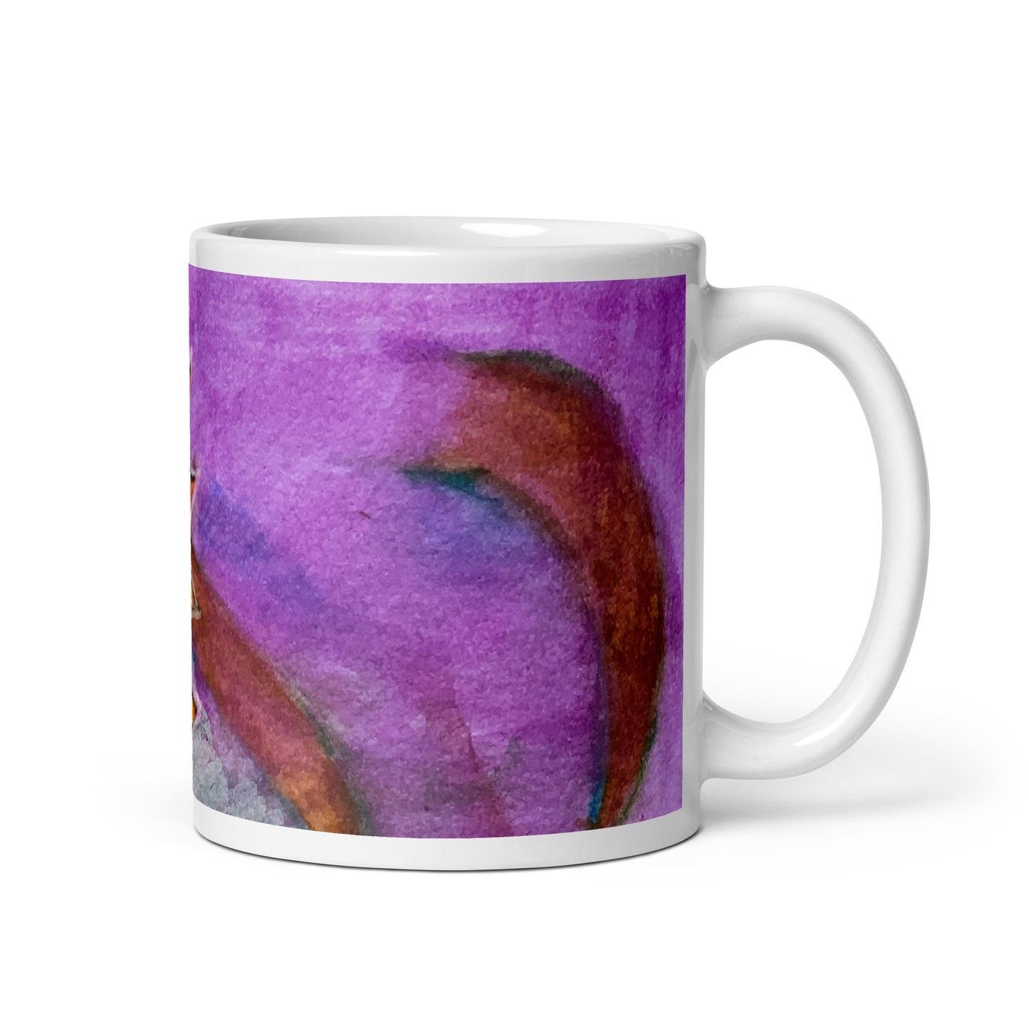 Leaves Purple Abstract White glossy mug - Art Love Decor