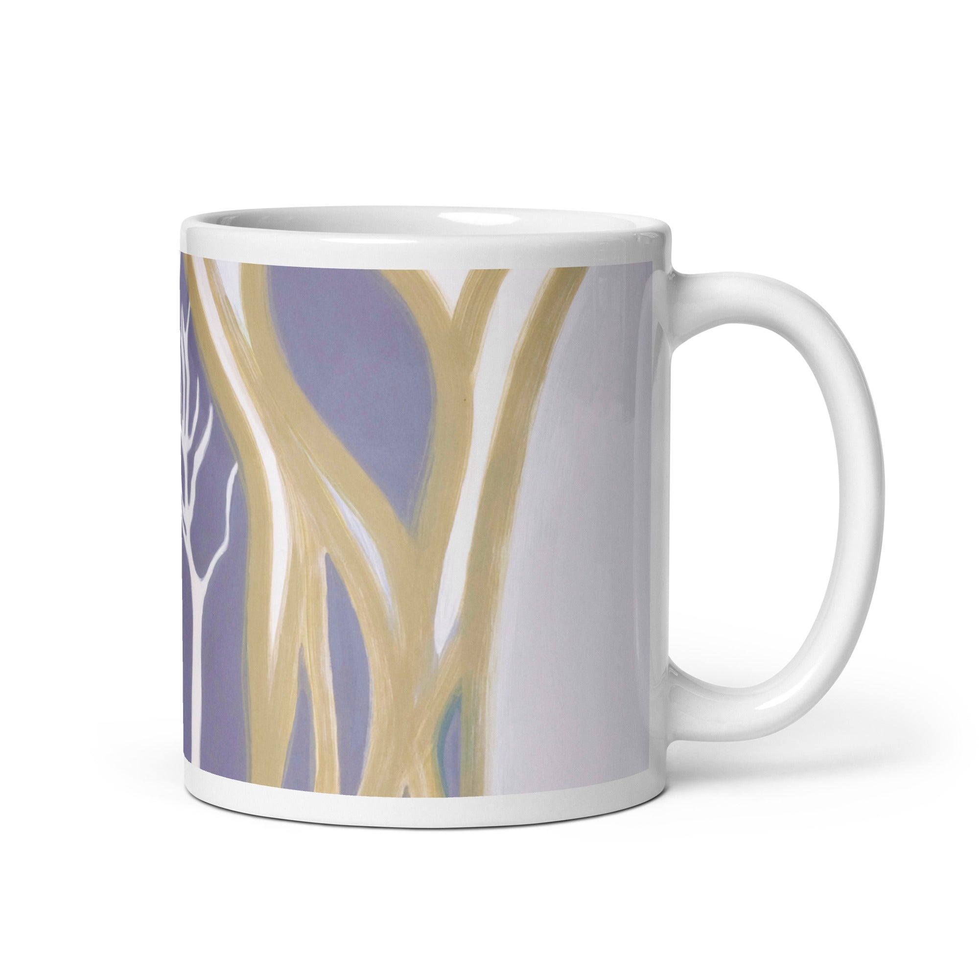 Madrone Trees Abstract White glossy mug - Art Love Decor