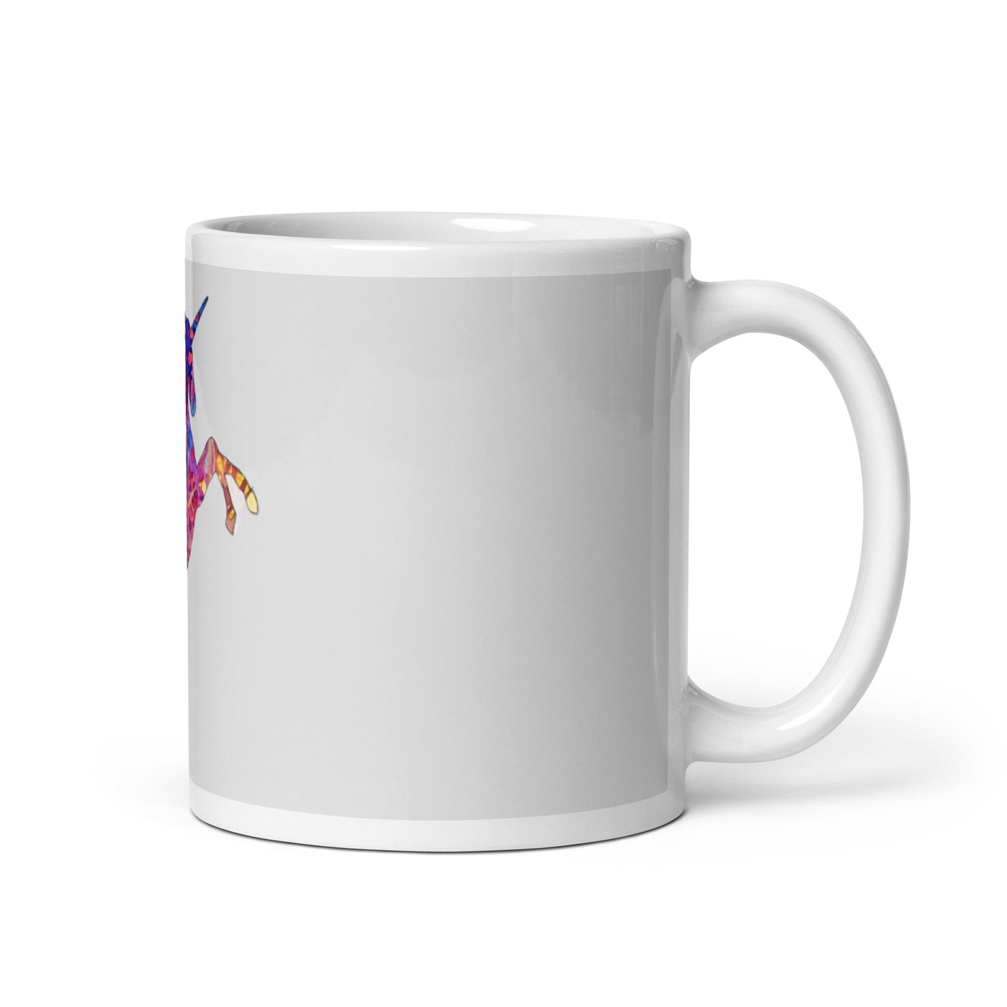 Bucking Horse Unicorn White glossy mug