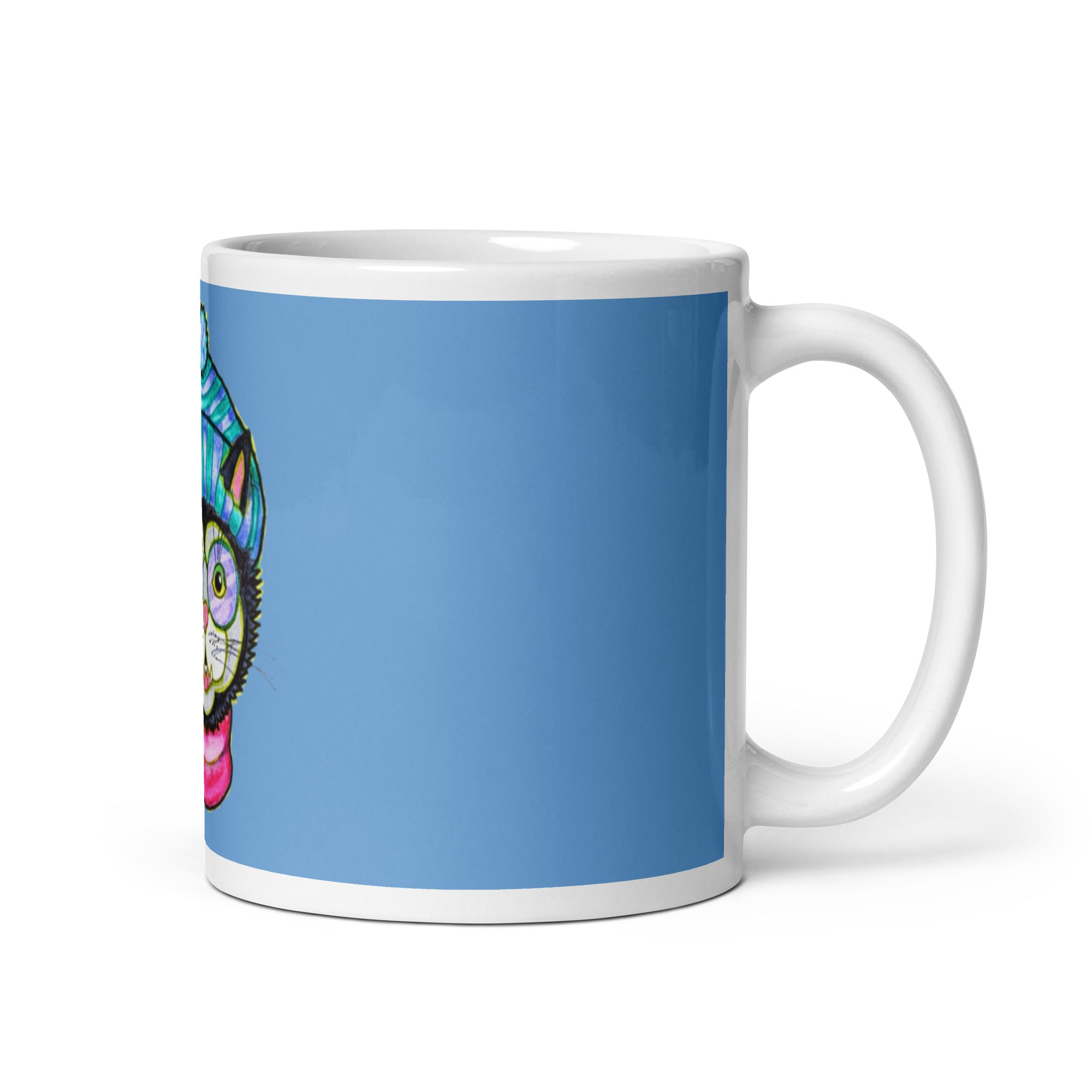 Kitty Cat Beanie White glossy mug - Art Love Decor