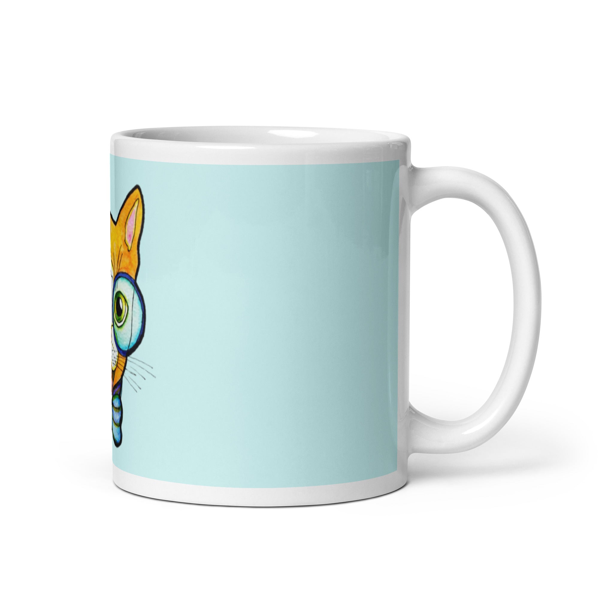 Kitty Cat Smile White glossy mug - Art Love Decor