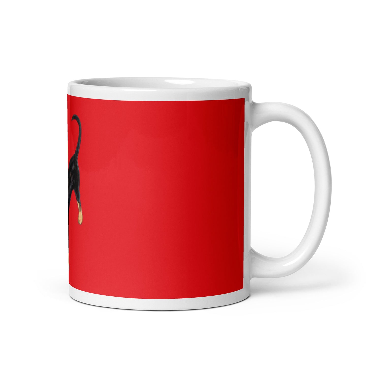 Happy Dog red glossy mug