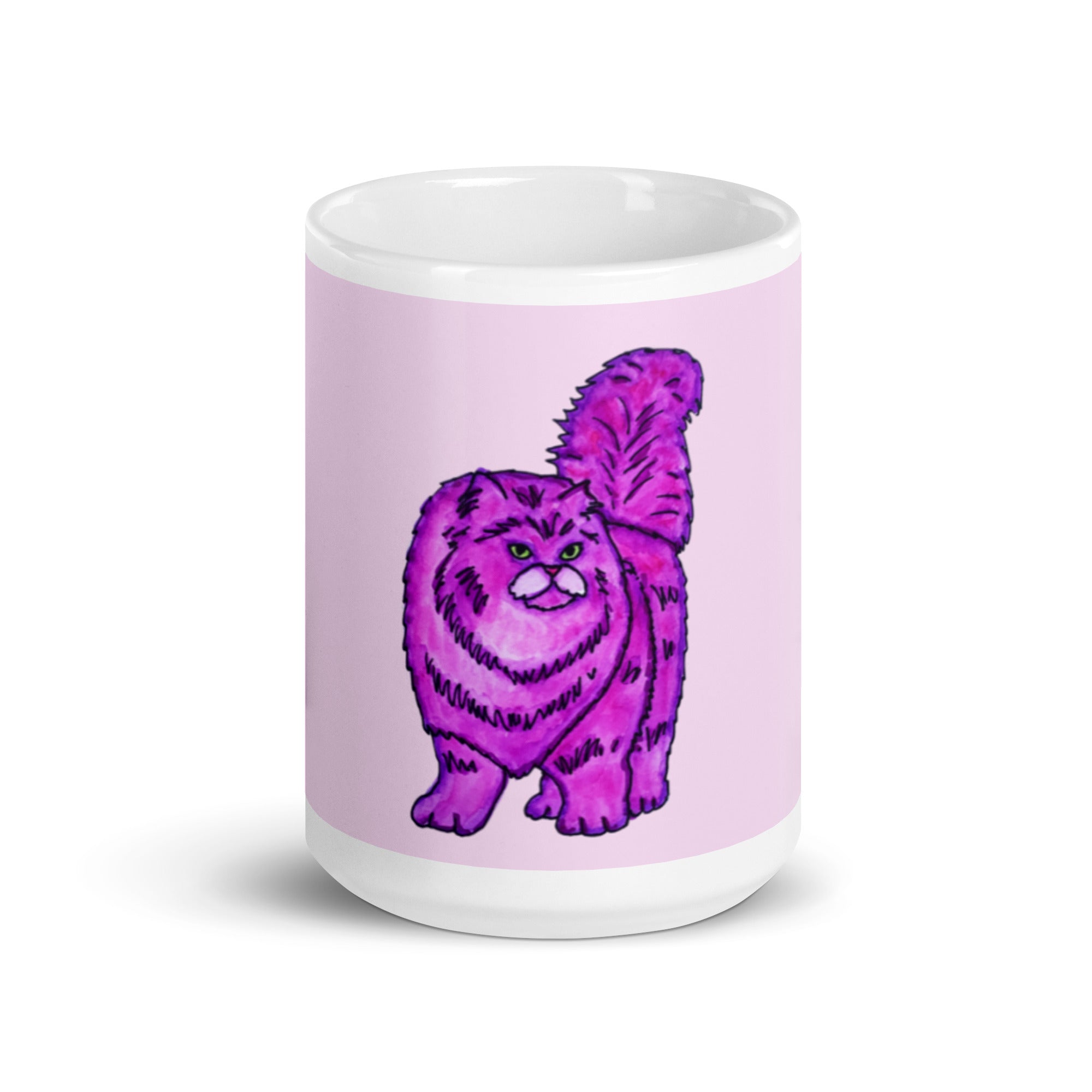 Big Persian Cat White glossy mug - Art Love Decor