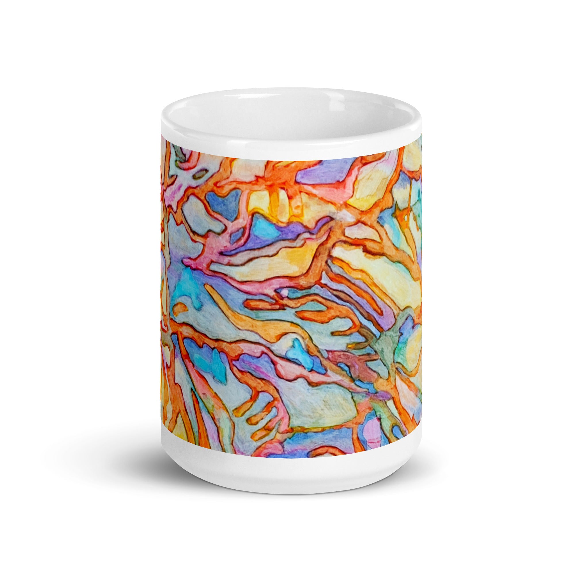 Coral Reef Abstract White glossy mug - Art Love Decor