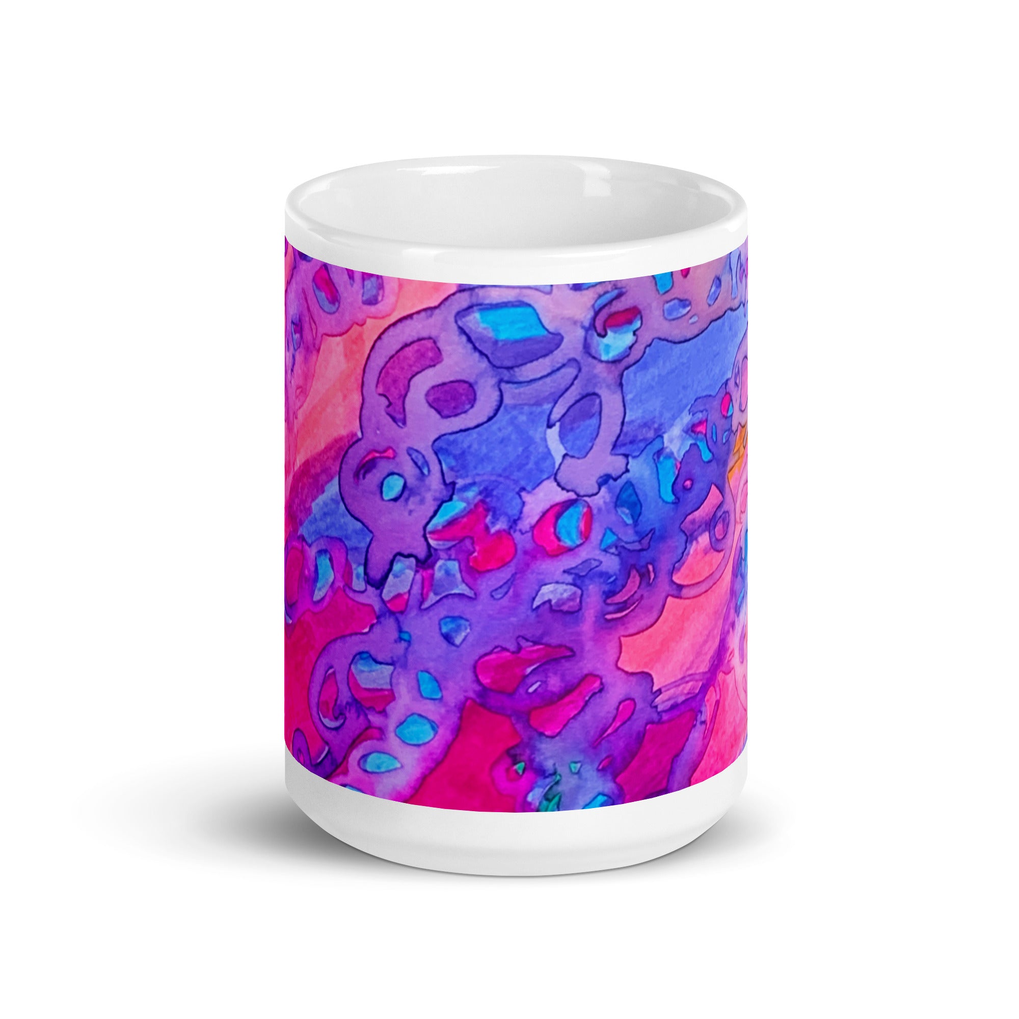 Carried Away Abstract White glossy mug - Art Love Decor