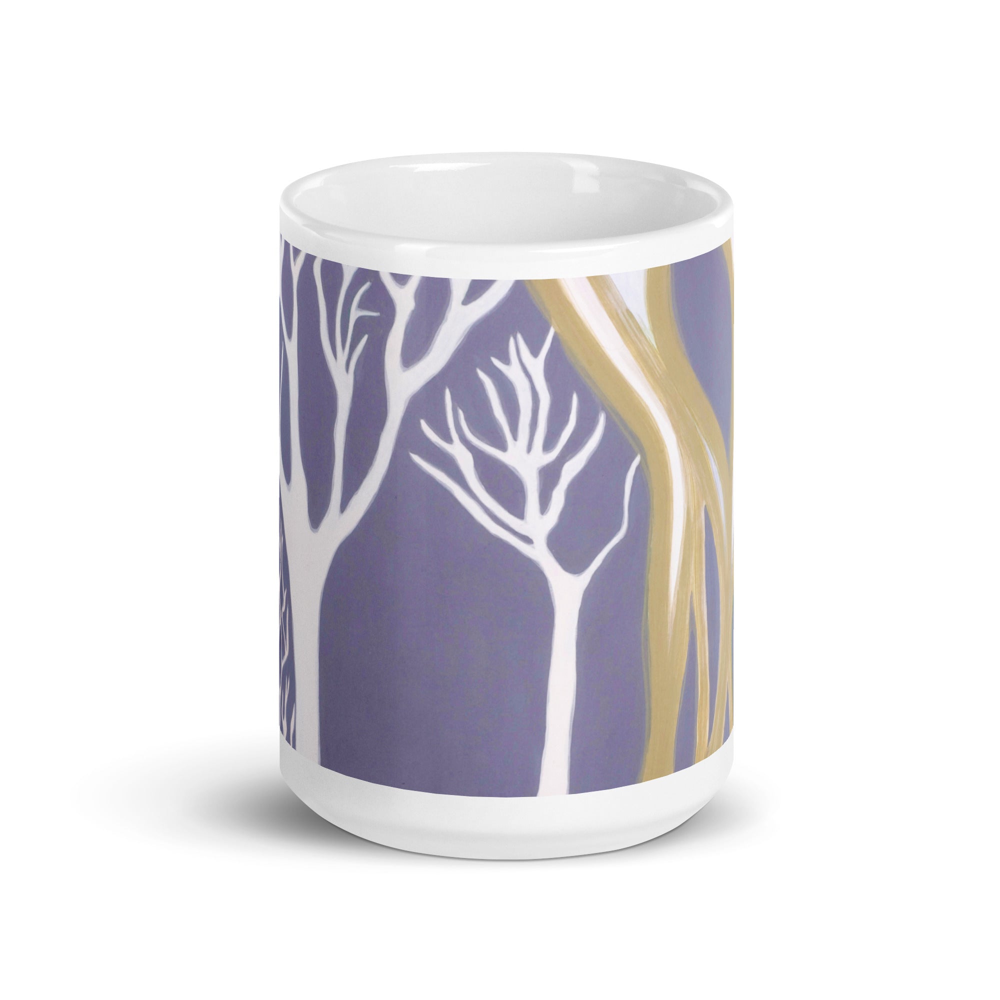 Madrone Trees Abstract White glossy mug - Art Love Decor