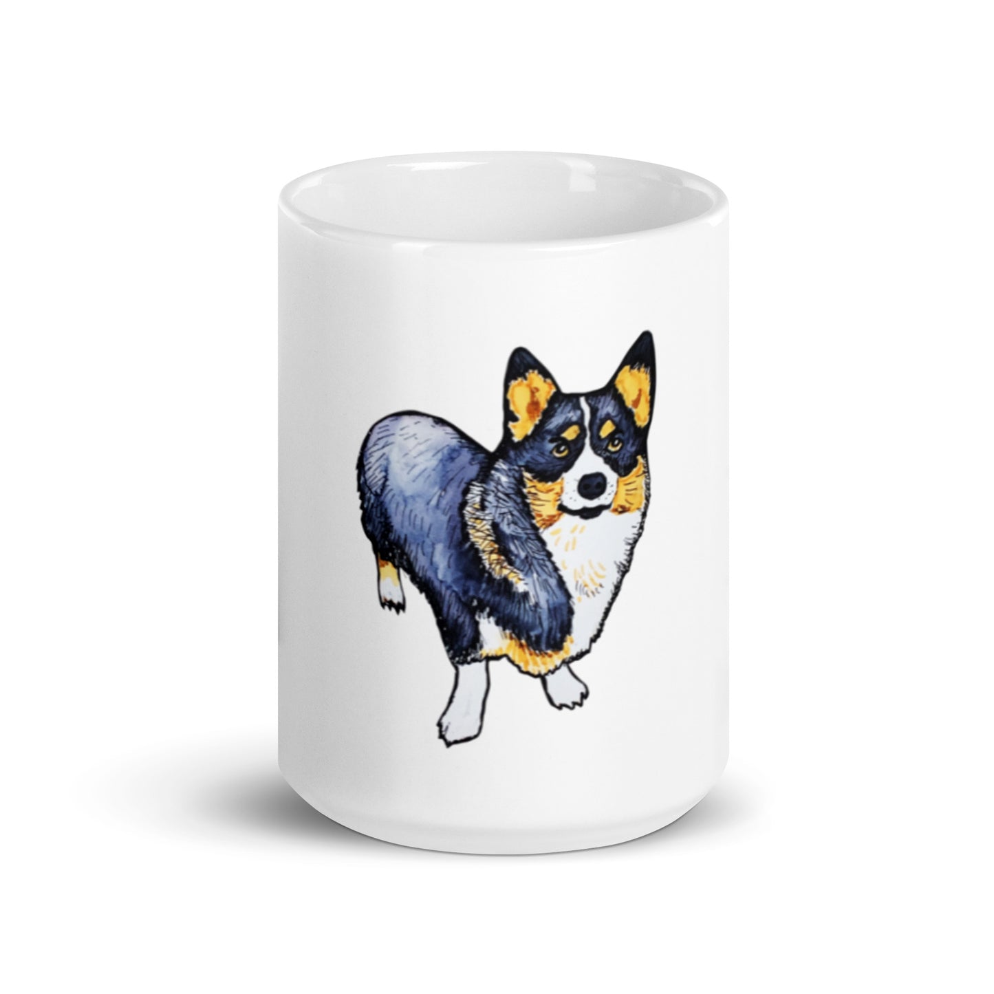 Corgi Dog White glossy mug