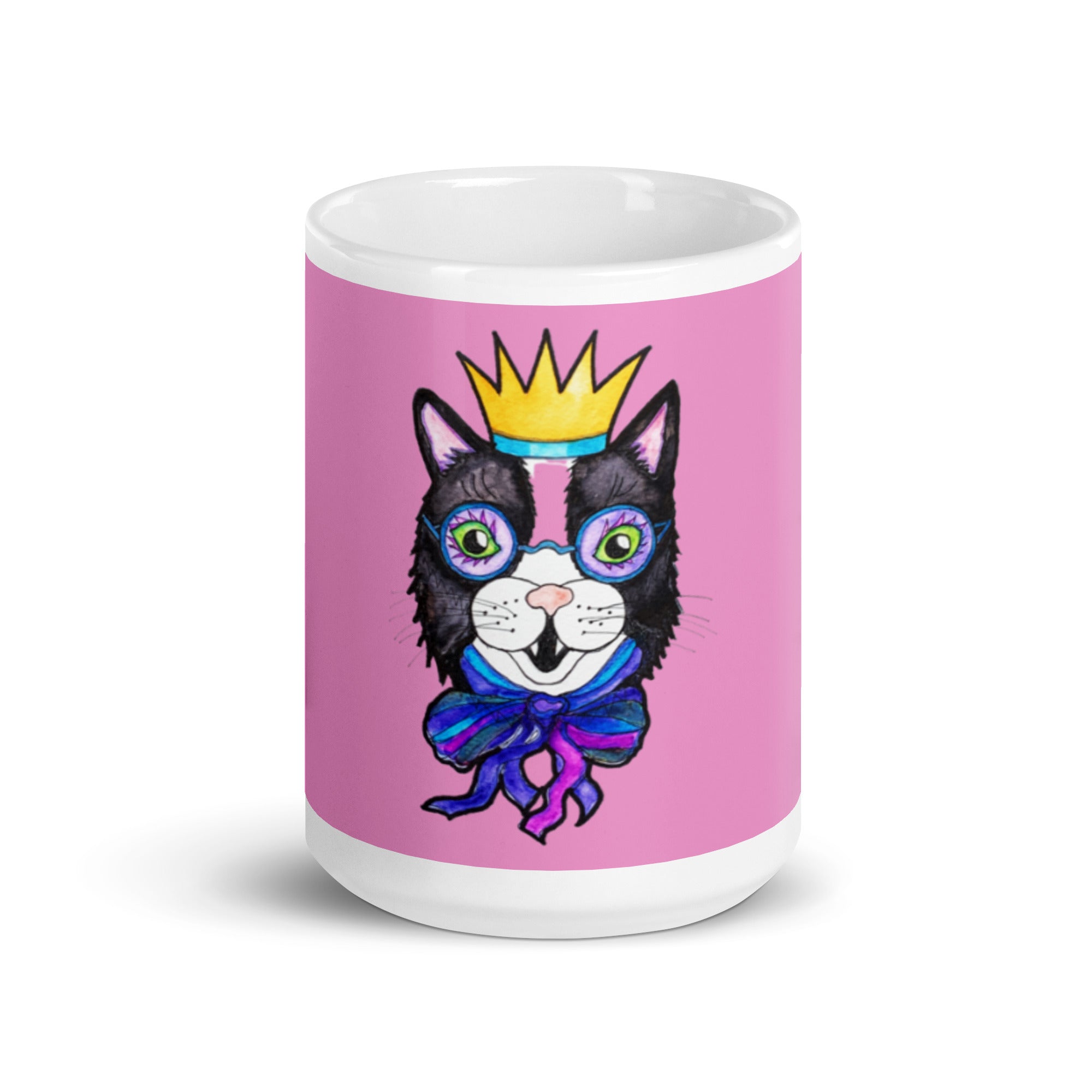 Kitty Cat Crown White glossy mug - Art Love Decor