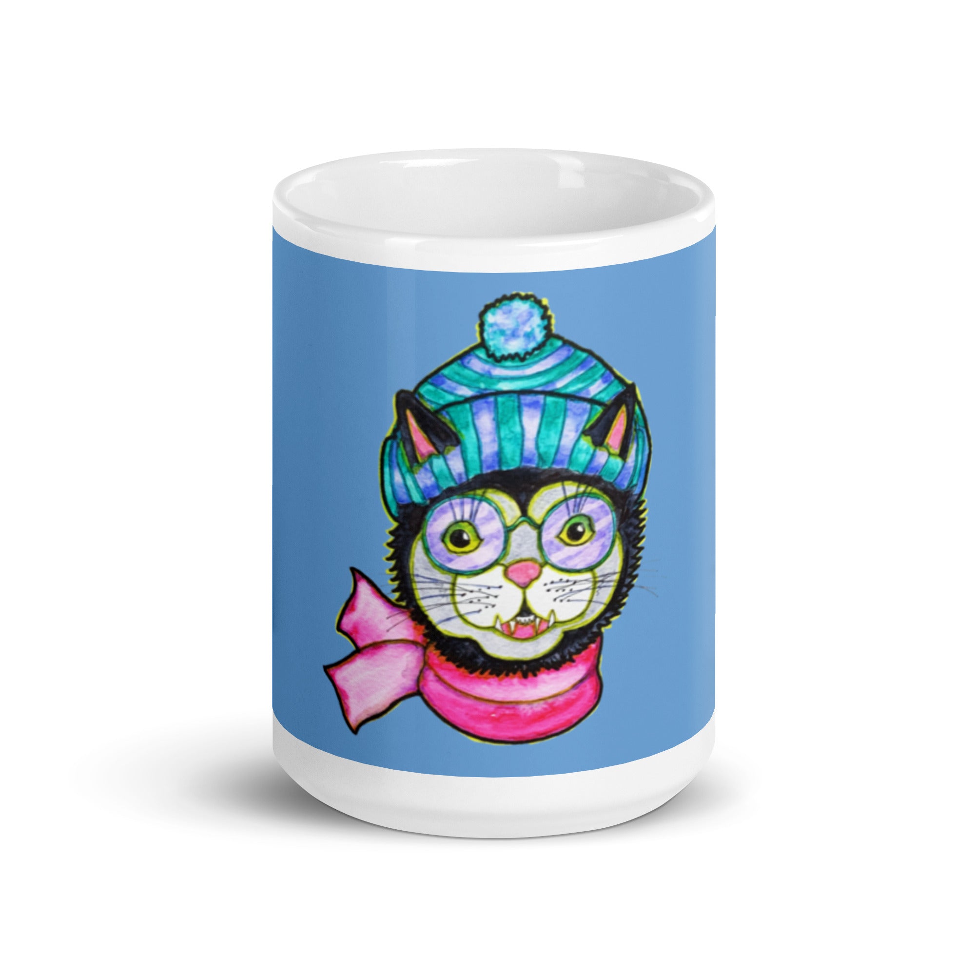 Kitty Cat Beanie White glossy mug - Art Love Decor