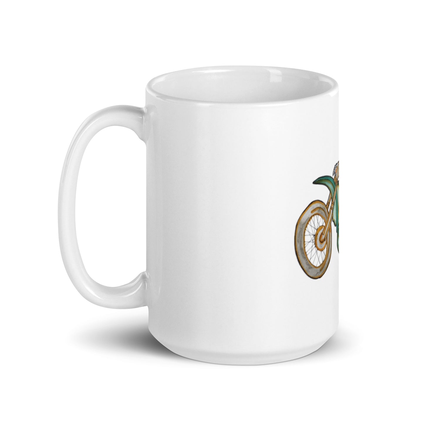 Bikerbones Mohawk White Glossy Mug