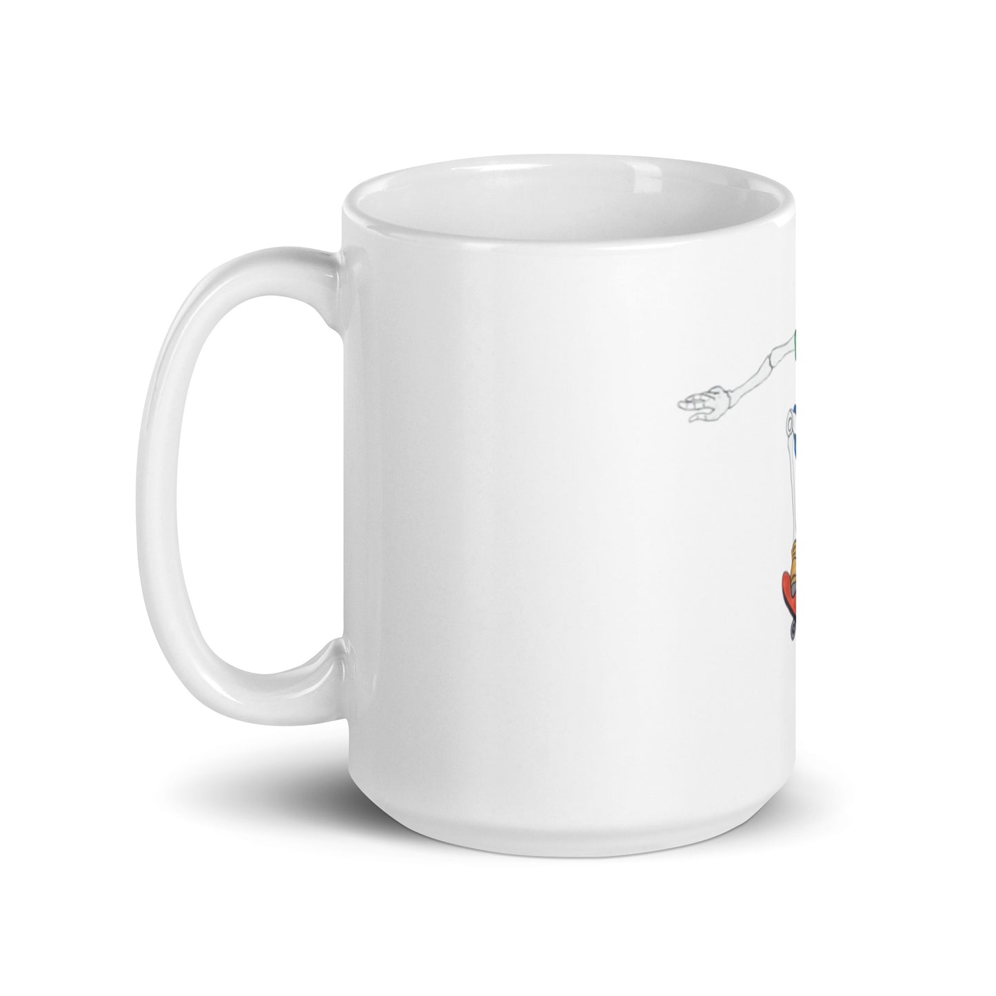 Skaterbones Jump White glossy mug