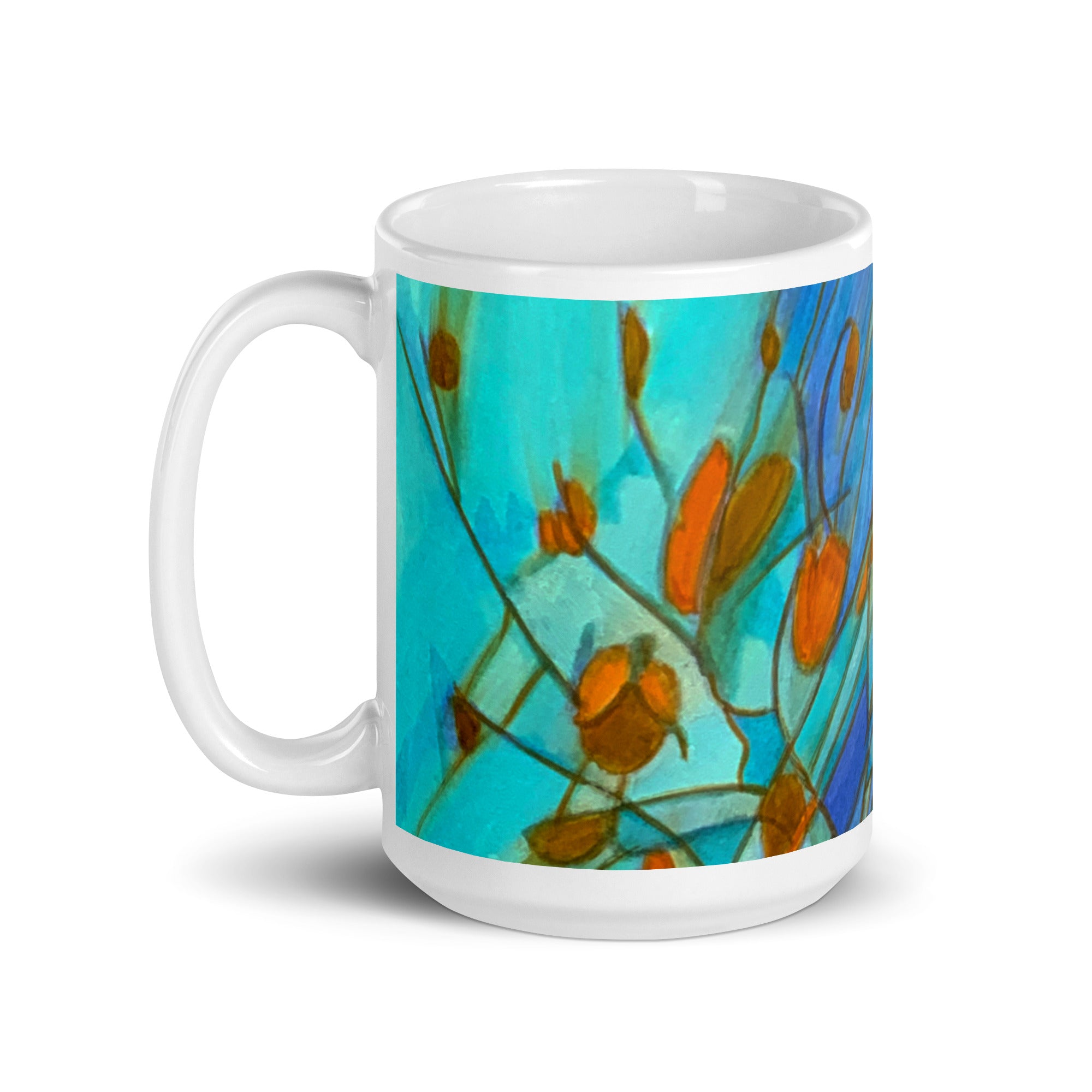 Low Tide Abstract White glossy mug - Art Love Decor