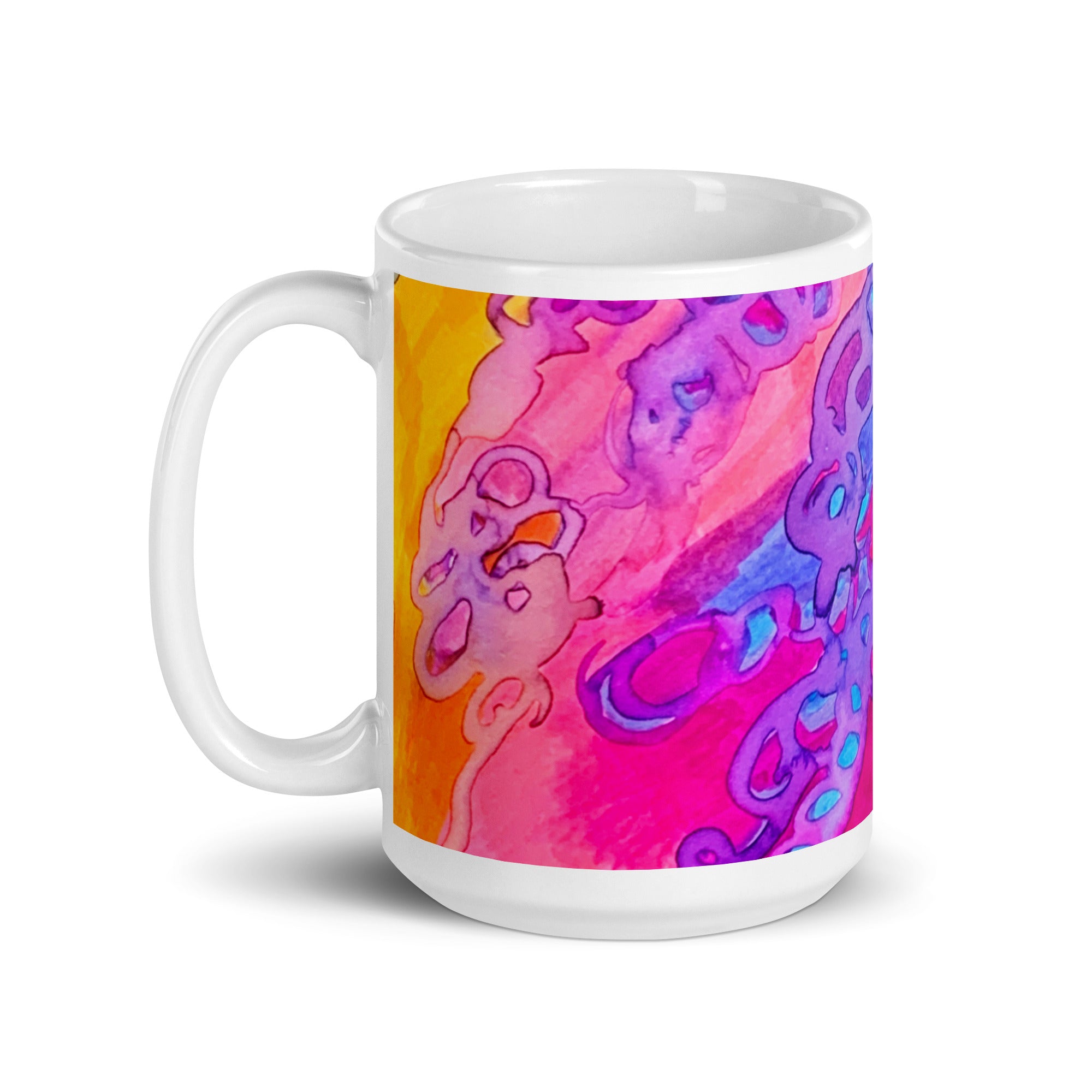 Carried Away Abstract White glossy mug - Art Love Decor